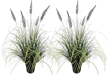 AfanD Artificial Lavender Plant 35in 2 Pack - Tall Faux Indoor Home Decorative Plants & Flowers in Pot, Fake House Plant
