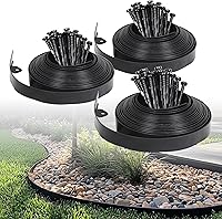 Gardzen 1.5" x 100ft No Dig Landscape Edging Kit with 120 Spikes - Flexible HDPE Garden Border for Mulch Beds, Pathways & Pavers