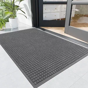 Durable Indoor Outdoor Doormat, 4' x 5' Heavy Duty Front Door Mat