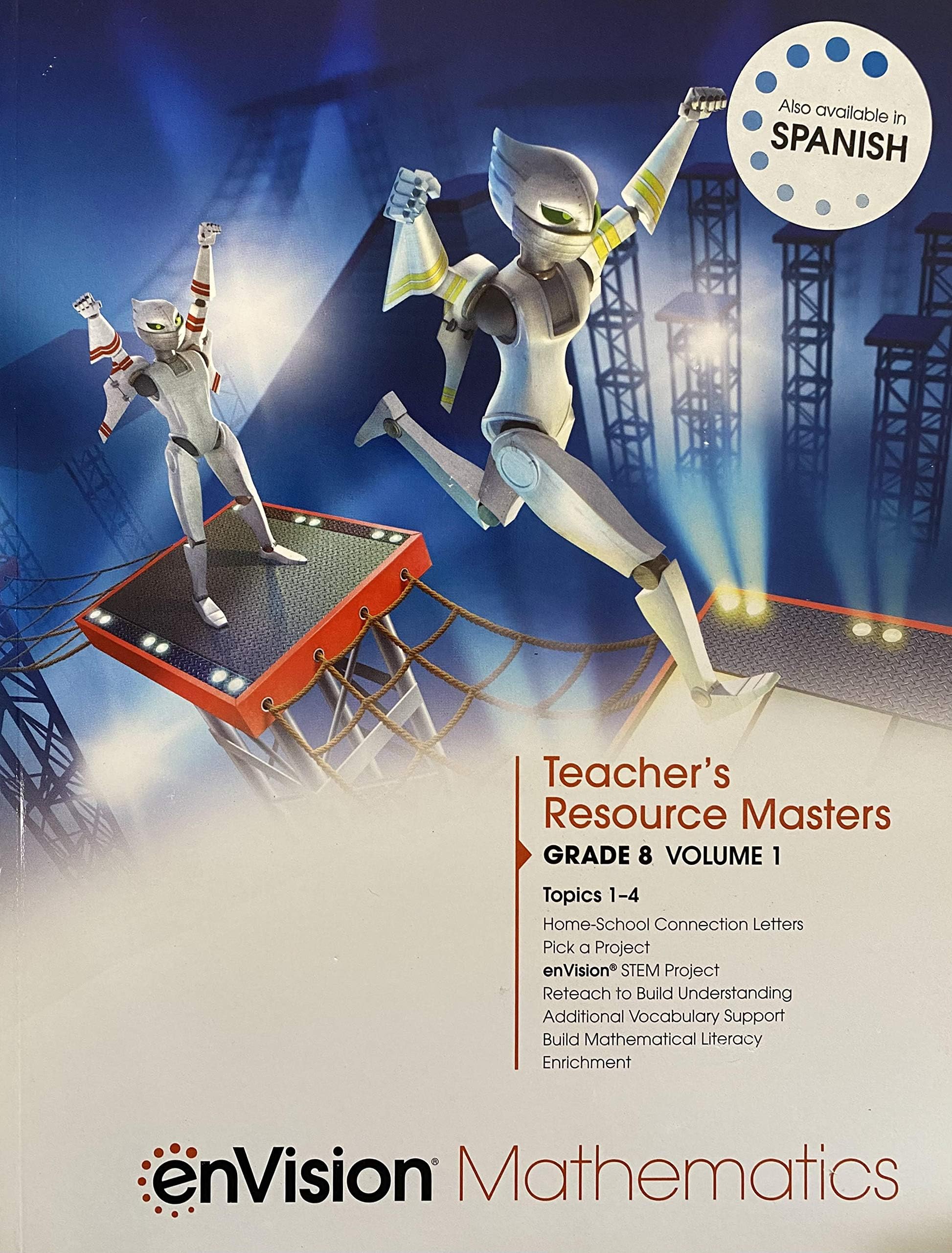enVision Mathematics, Teacher's Resource Masters, Grade 8 Volume 1 Topics 1-4, c. 2019 9781418269395, 1418269395