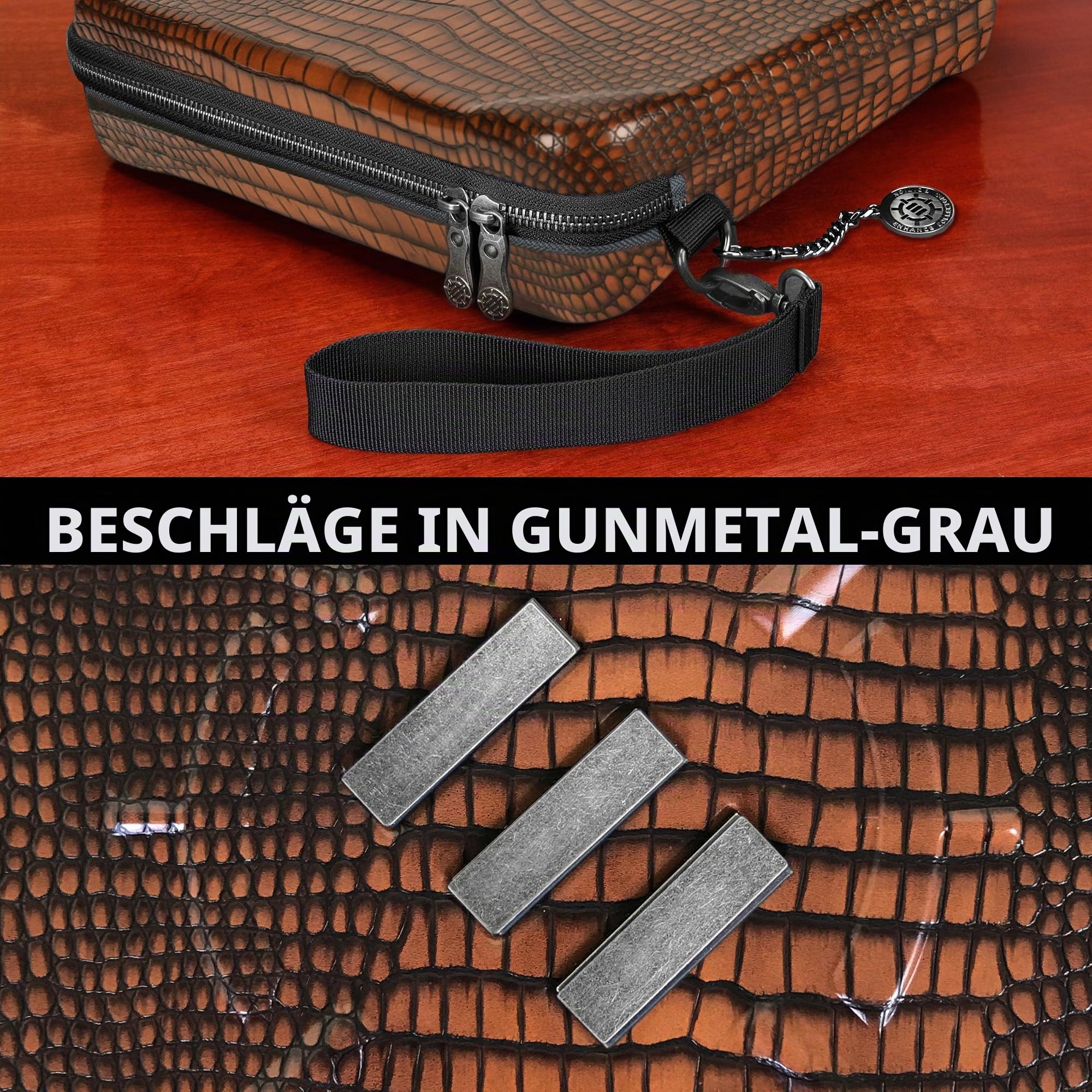 Enhance RPG-Organizer-Tasche – DND-Ordner mit integriertem Zeichenblatthalter und löschbarem Anreißfeld, Würfelrollbereich, Abnehmbarer Stifttasche, Miniatur-Schaumstoffablage, Handgelenkschlaufe