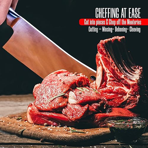 Miniatura 4 de Utopia Kitchen Cuchillo Cleaver de 7 pulgadas de Acero Inoxidable Cuchillos de Chef Carnicero para Carne, Verduras Cuchillo de Chef de Cocina