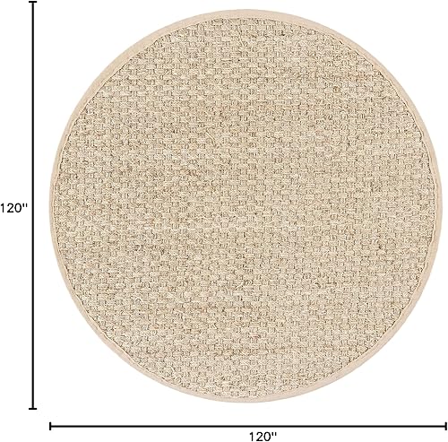 Vista 434 de SAFAVIEH Natural Fiber NF114A - Alfombra de hierba marina, tejido de canasta, con borde, para zonas de alto tráfico, sala de estar, dormitorio, 2