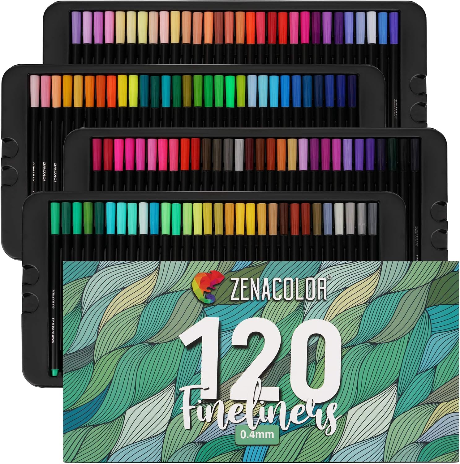 120 Fine Tip Pens, Colored Fine Tip Markers - 120 Unique, 0.4 mm, Fine Point Pens for Diaries, Adult Coloring Books - Felt Tip Pens, Art Supplies Colored Pens for Drawings, Journaling