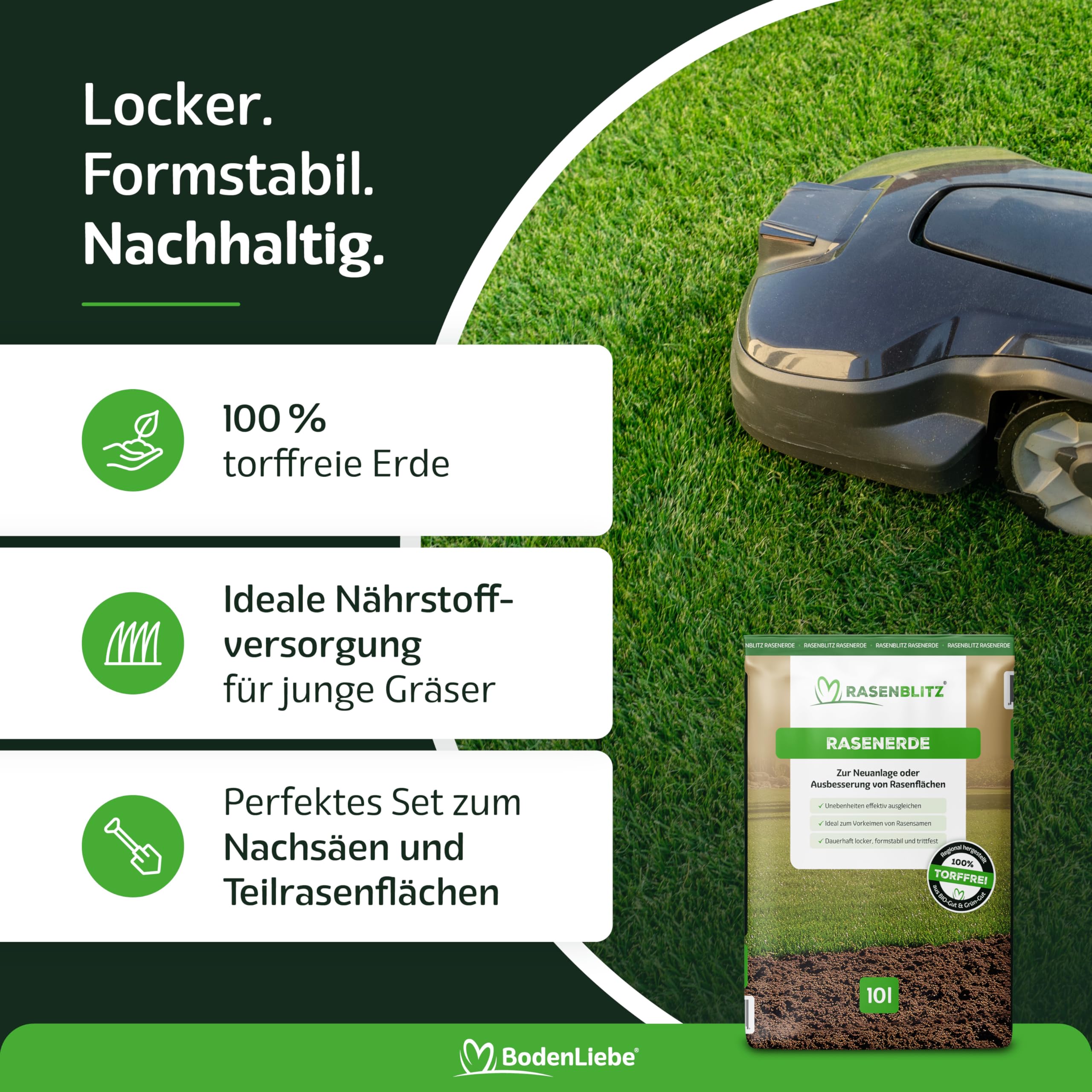 RASENERDE 30 L torffreie Rasenerde mit Startdünger