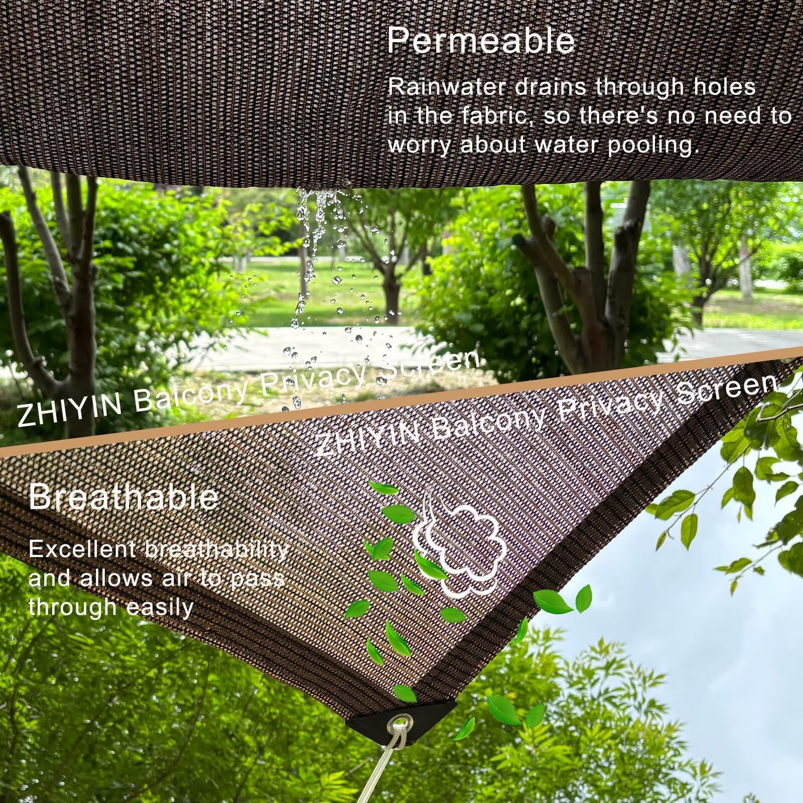 Protezione UV e antivento per balcone, 300 x 950 cm, per recinzioni da giardino, copertura parasole, copertura per balcone, materiale resistente alle intemperie
