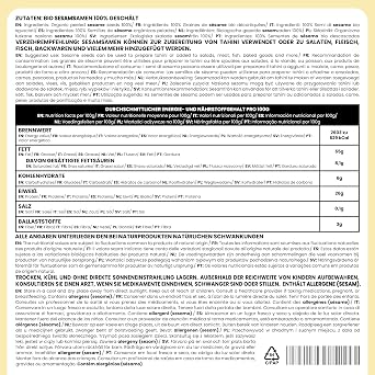 Alpi Nature Organic Sesame Seeds Peeled 1kg, Organic White Sesame Peeled, Gluten Free