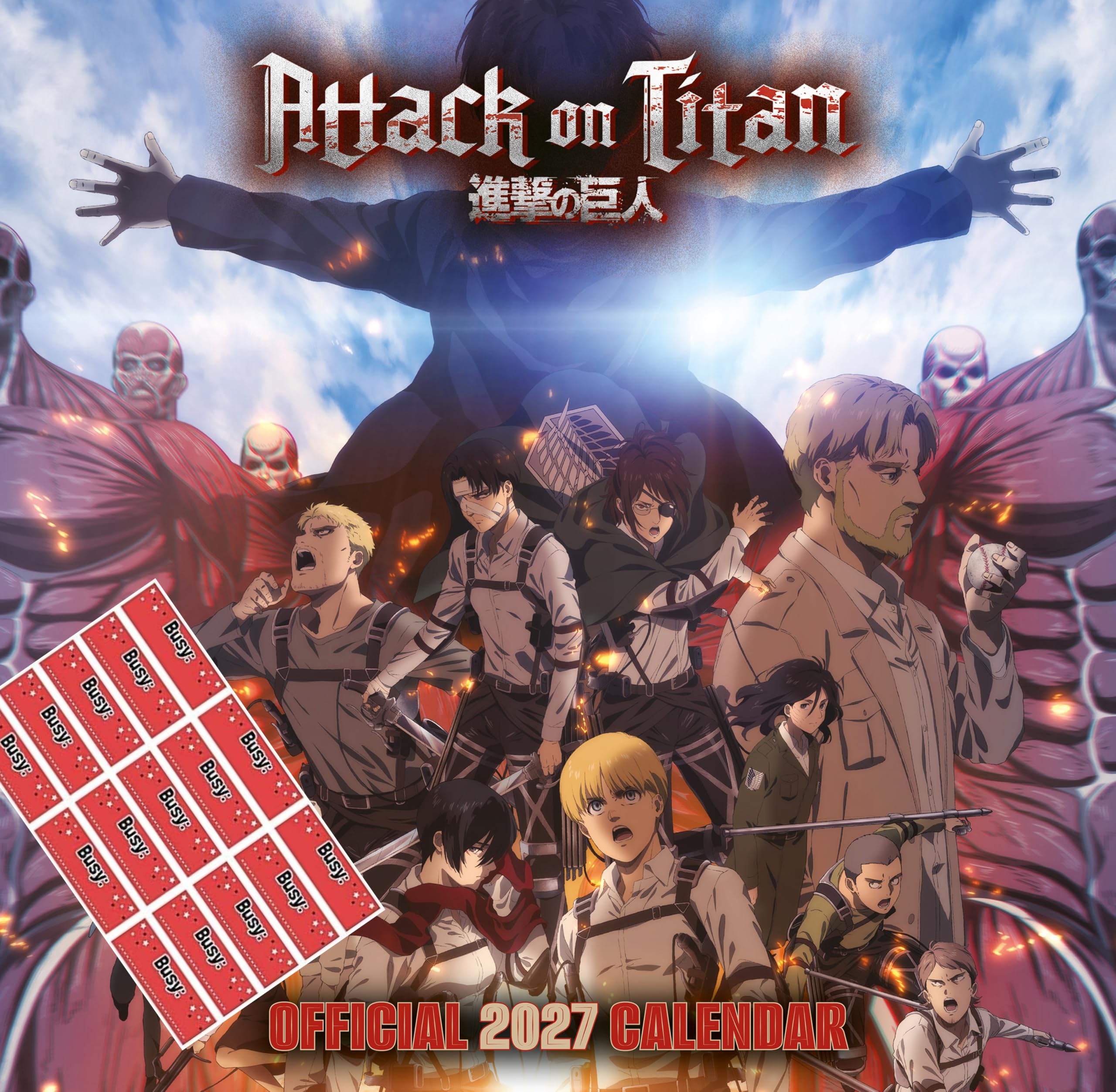 Attack On Titan Calendar 2027 Square Calendar