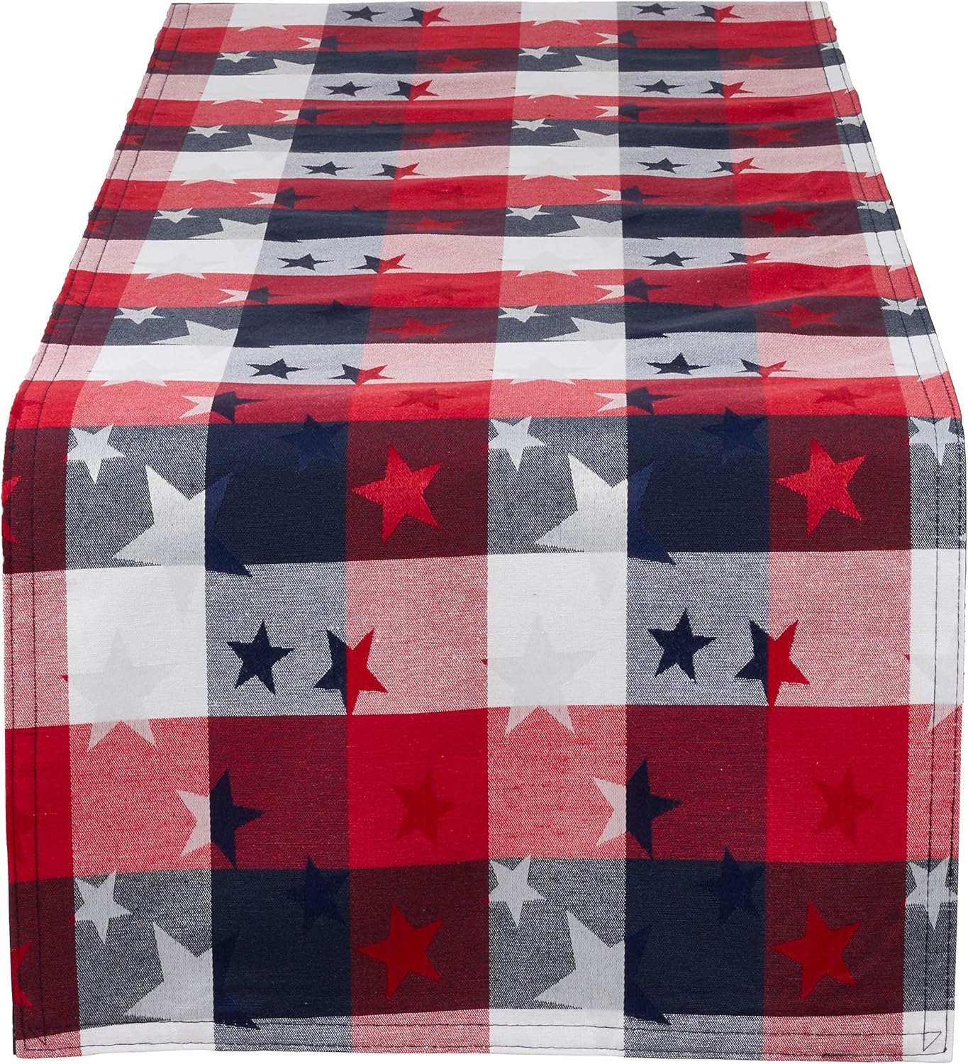 Fennco Styles Checkered Stardom Collection Traditional Plaid 16 x 120 Inch Table Runner – Multicolor Table Cover for Banquets, National Holidays, Special Events and Home Décor