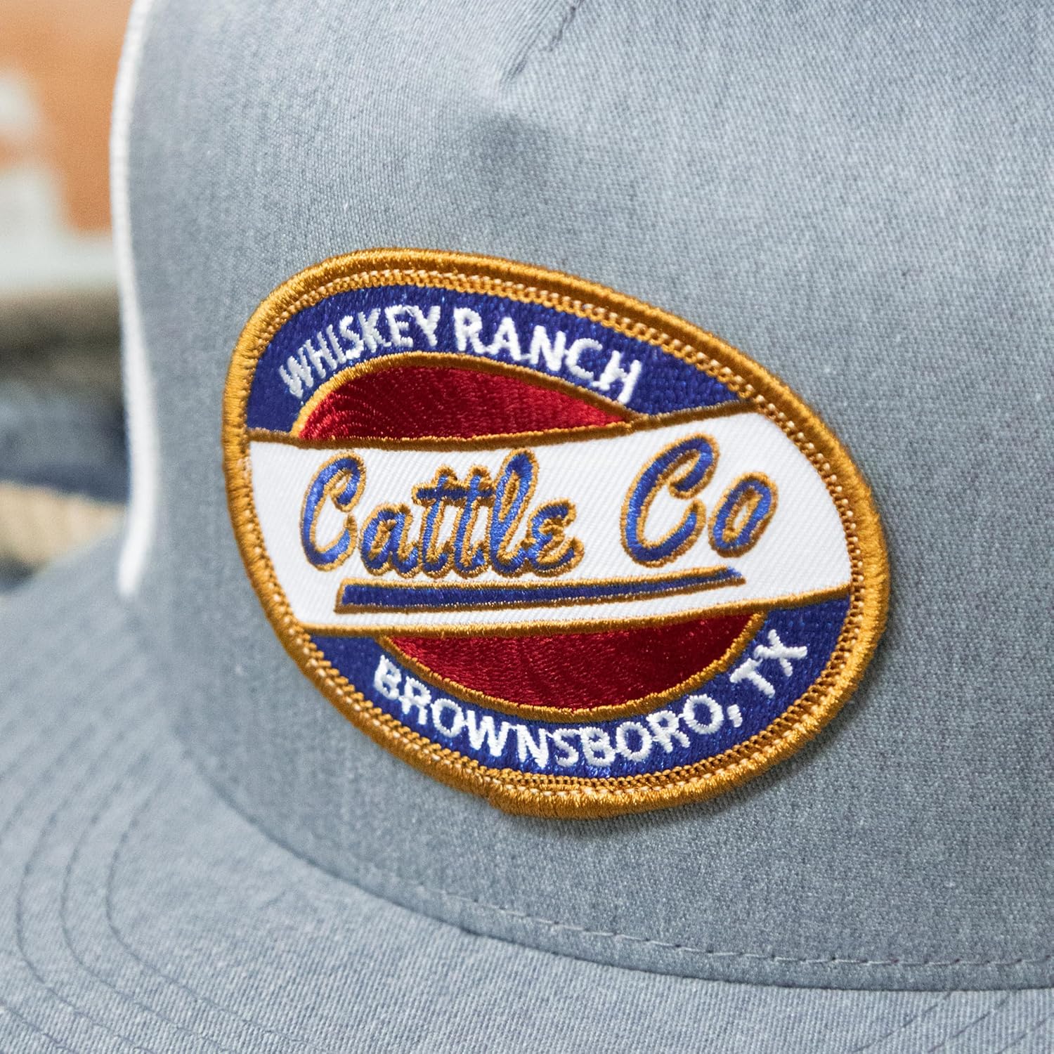 WHISKEY BENT HAT CO. Whiskey Ranch Cattle Co. Classic Round Patch Adjustable Snapback Trucker Hat - Image 5