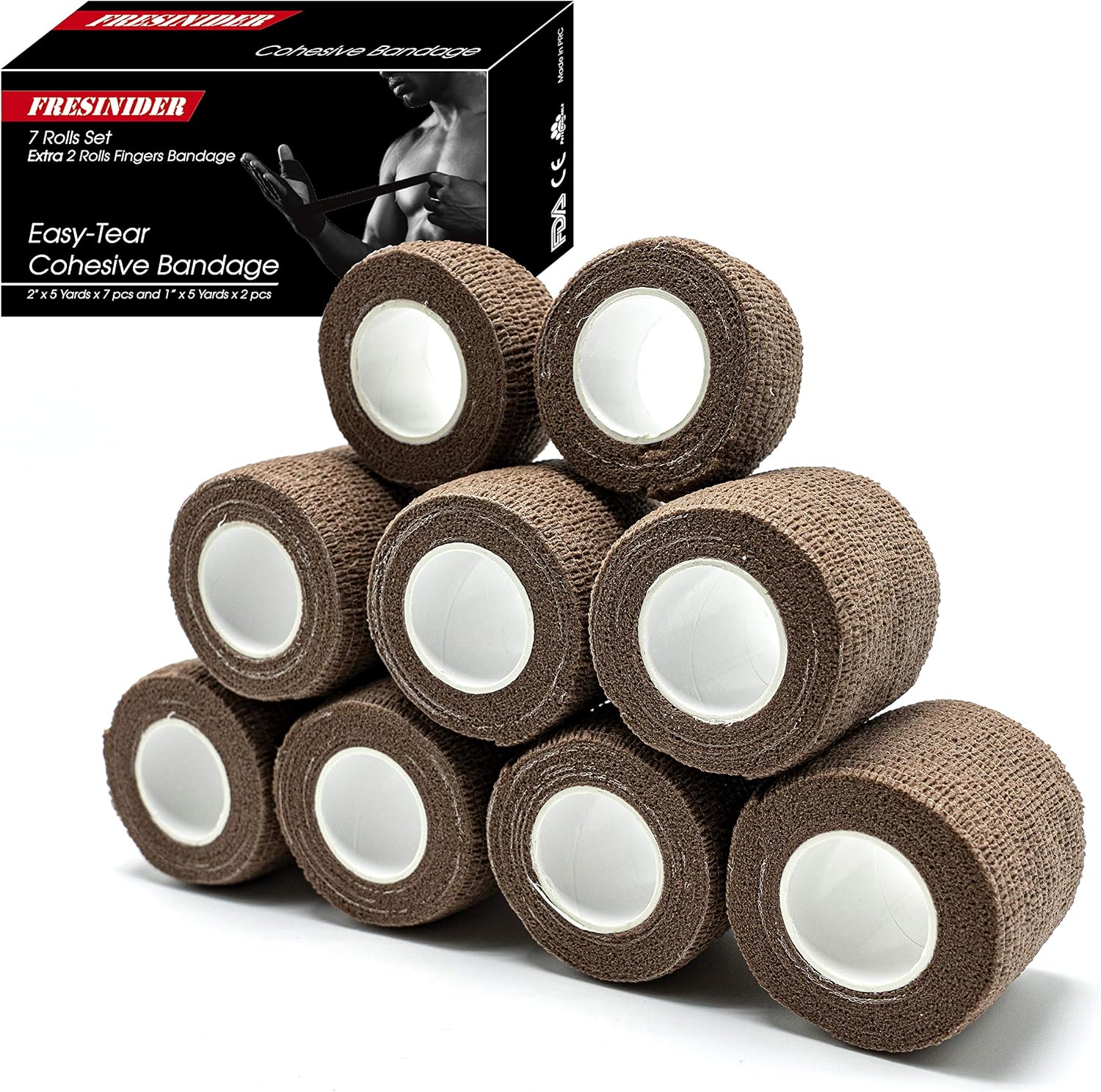 FRESINIDER 16 Rolls Self Adhesive Wrap Athletic Tape Gauze,Medical Bandage,Breathable Elastic Cohesive Bandage for Sports Injury & Pet (Camo)