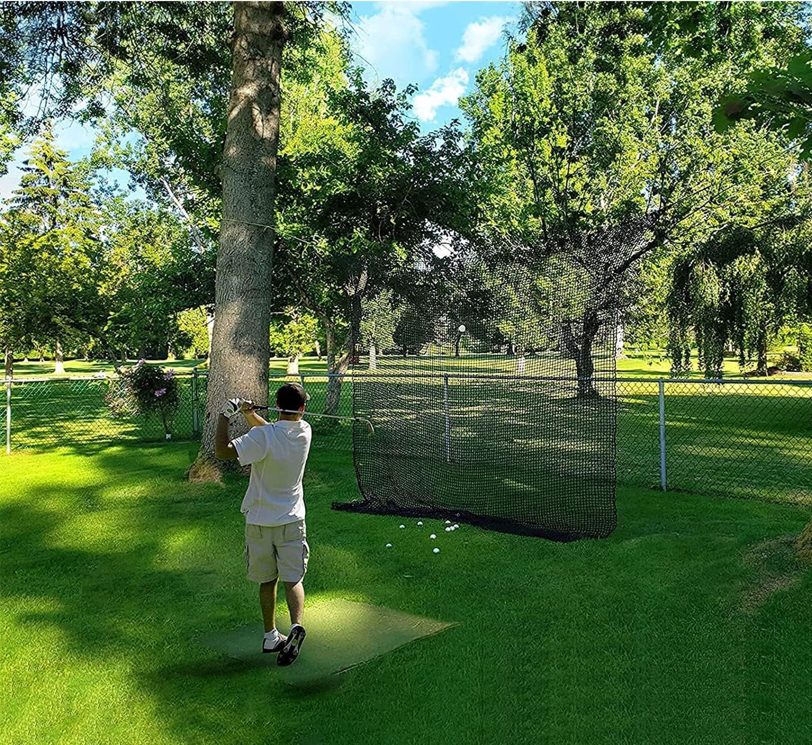 Aoneky Red de Práctica de Golf – 3×3M/3×4,5M/3×6M, Material de Polietileno de Alta Densidad (HDPE), Red de Barrera de Alto Impacto para Entrenamiento de Golf Béisbol, Uso Exterior Interior