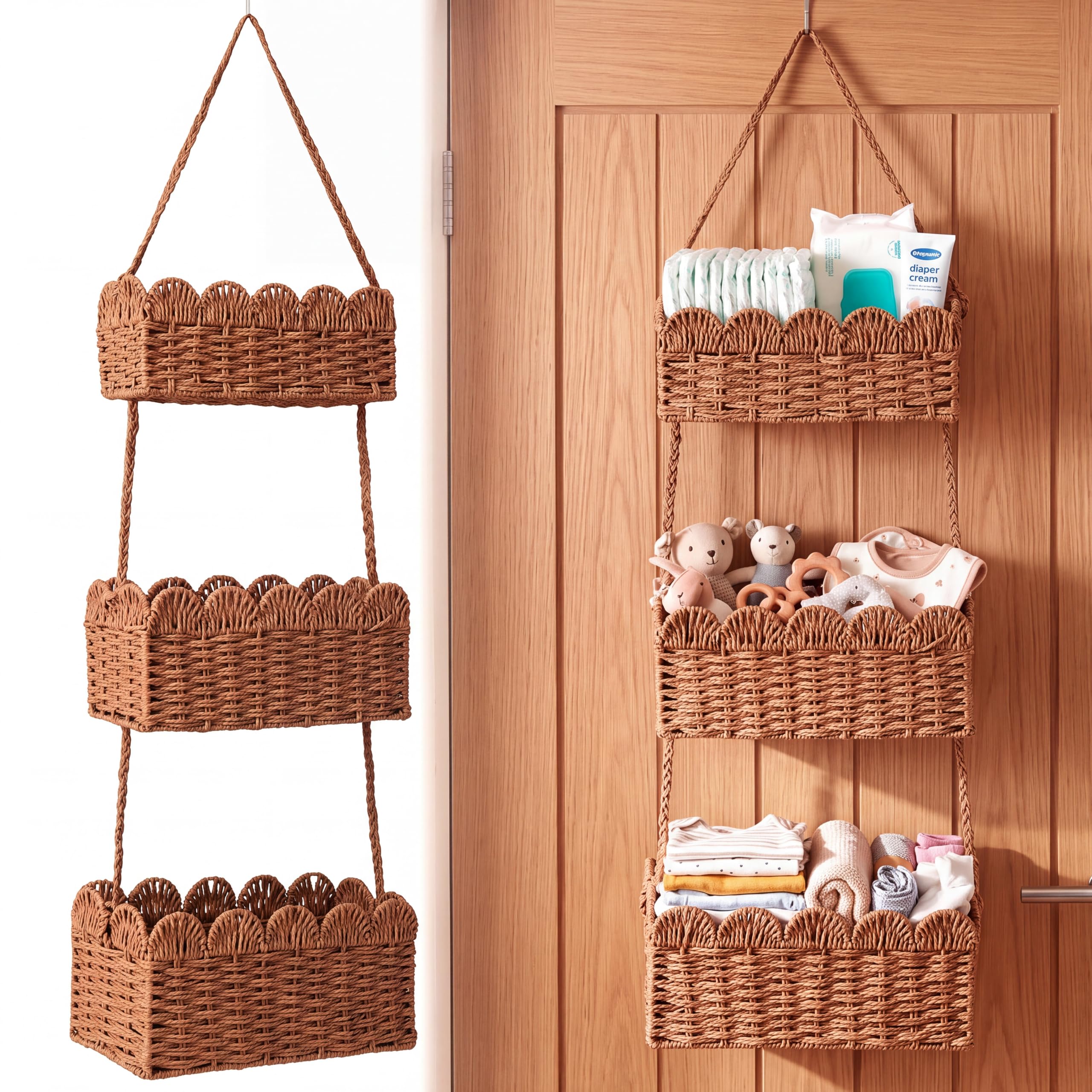 Amazon.com : Qunclay over The Door Hanging Basket, 3-tier, Diaper