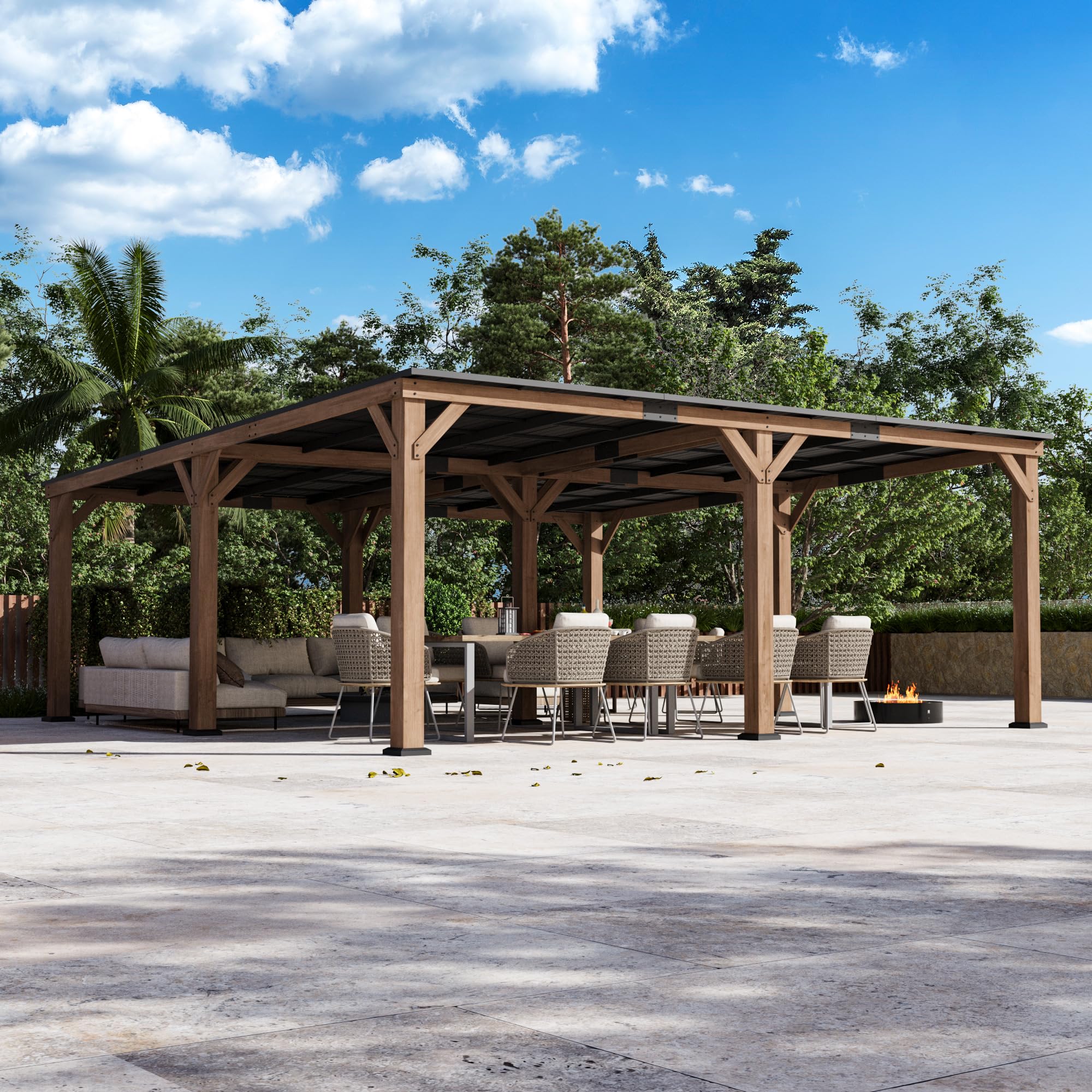 Modern Shade Wood Grill Gazebo 20' x 20'
