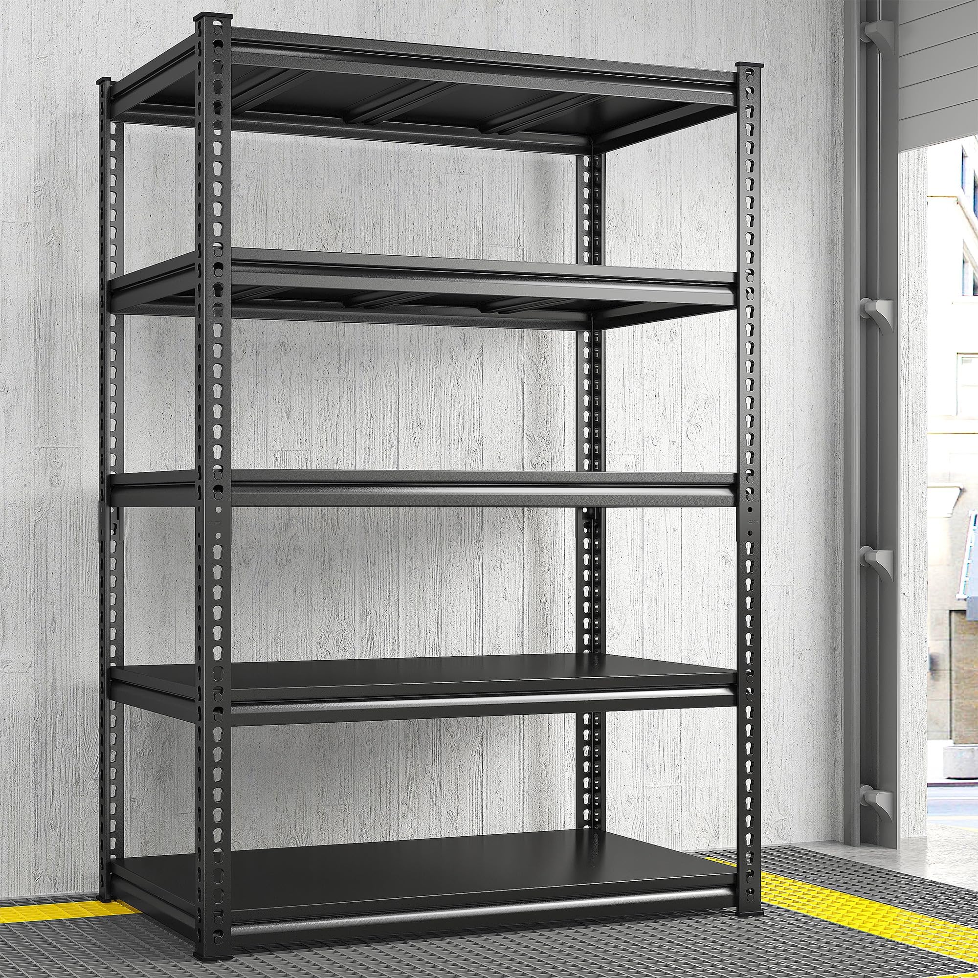 Edsal 48"W x 24"D x 72"H 5Shelf Steel Shelving, Black