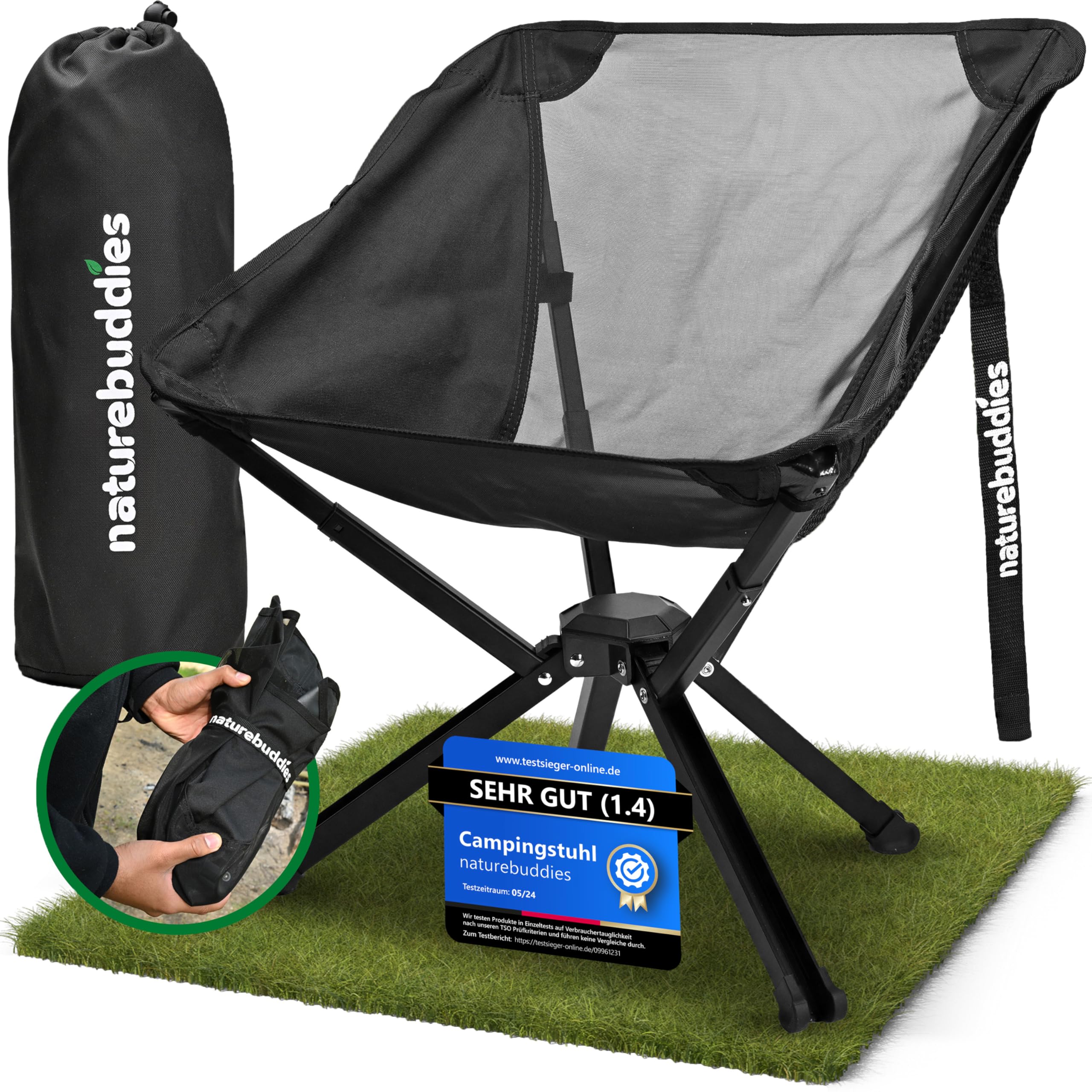 Ultra-leichter Campingstuhl Faltbar - Nur 960g Für Outdoor, Angeln & Picknick