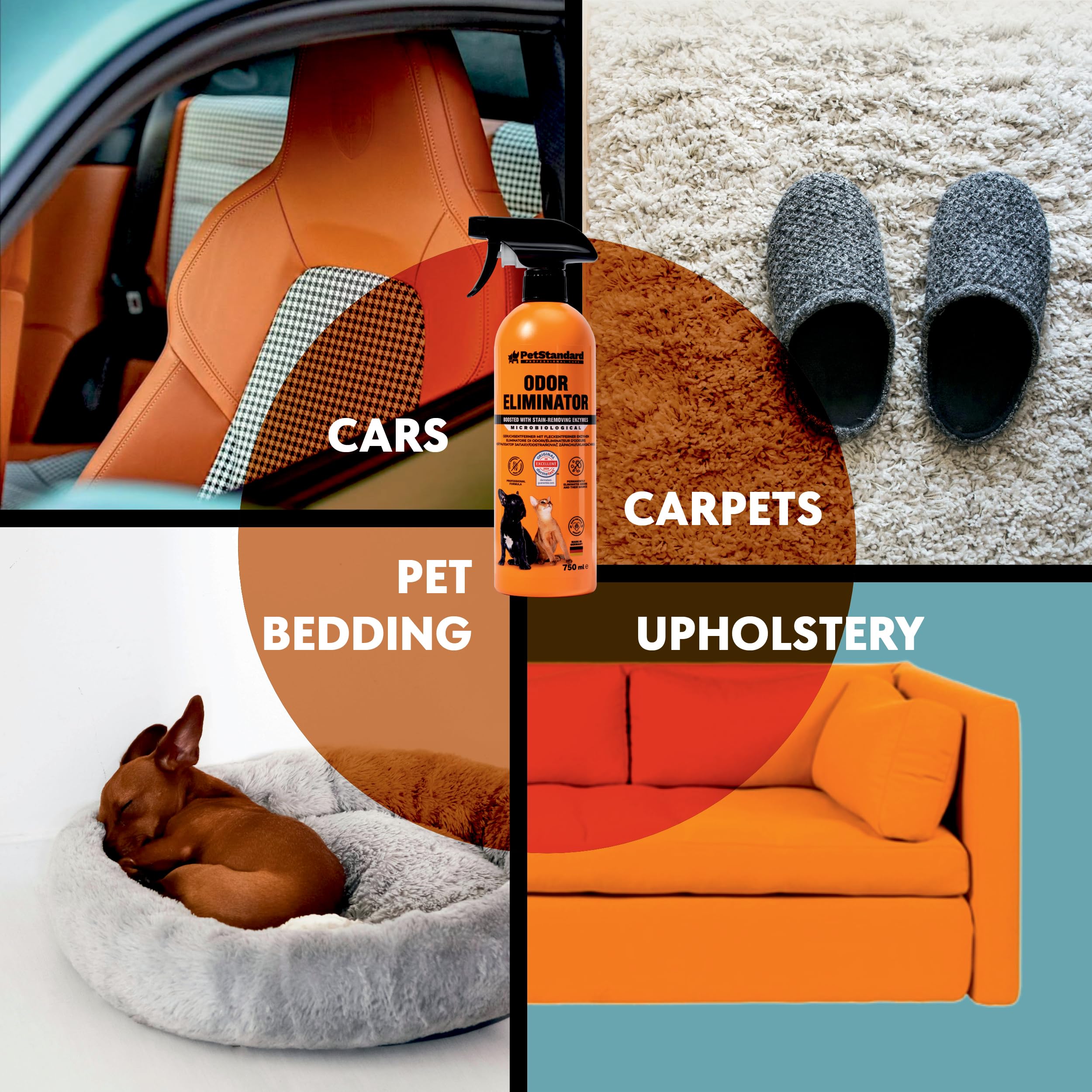 PetStandard Enzymatyczny środek czyszczący do moczu kota i moczu psa, 750 ml, silny środek do usuwania zapachu moczu, fekaliów i wymiocin, bezpieczny dla zwierząt domowych i przyrody, wyprodukowano w
