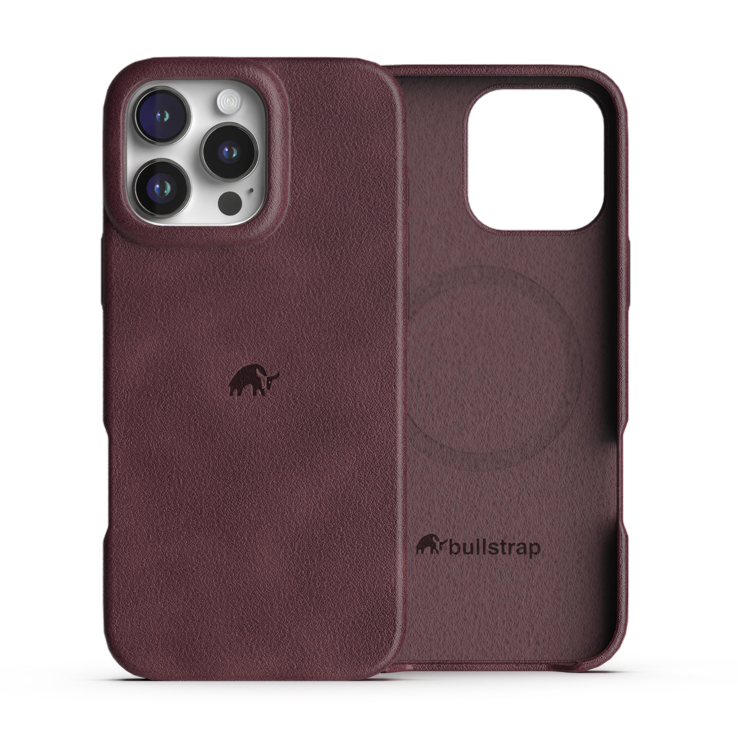 Bullstrap Minimalist Open Bottom Handcrafted Leather Case for iPhone 13 | MagSafe Compatible Premium Full-Grain iPhone 13 Leather Case w/Beautiful &