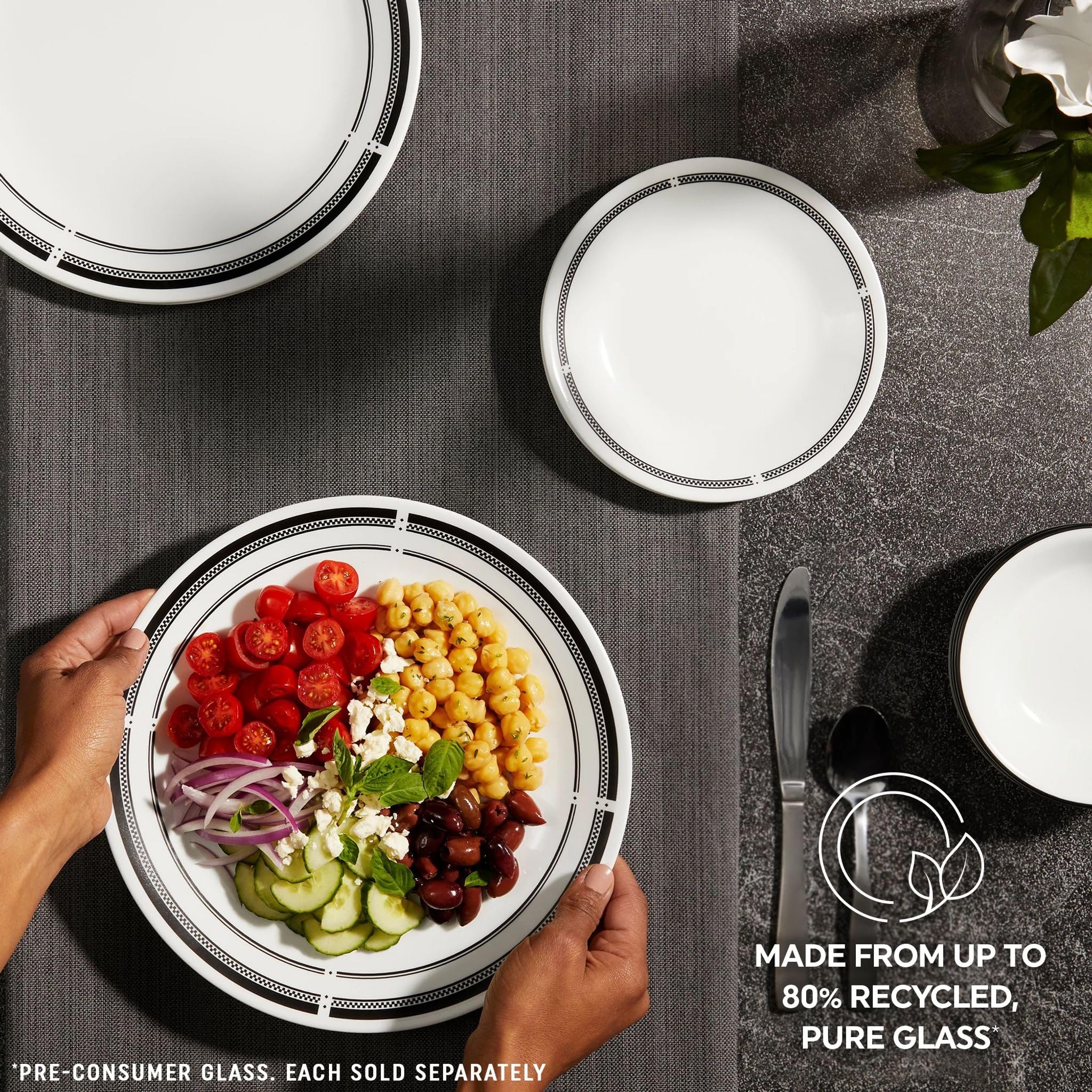 Corelle Brasserie - Juego de vajilla de 16 piezas, servicio para 4