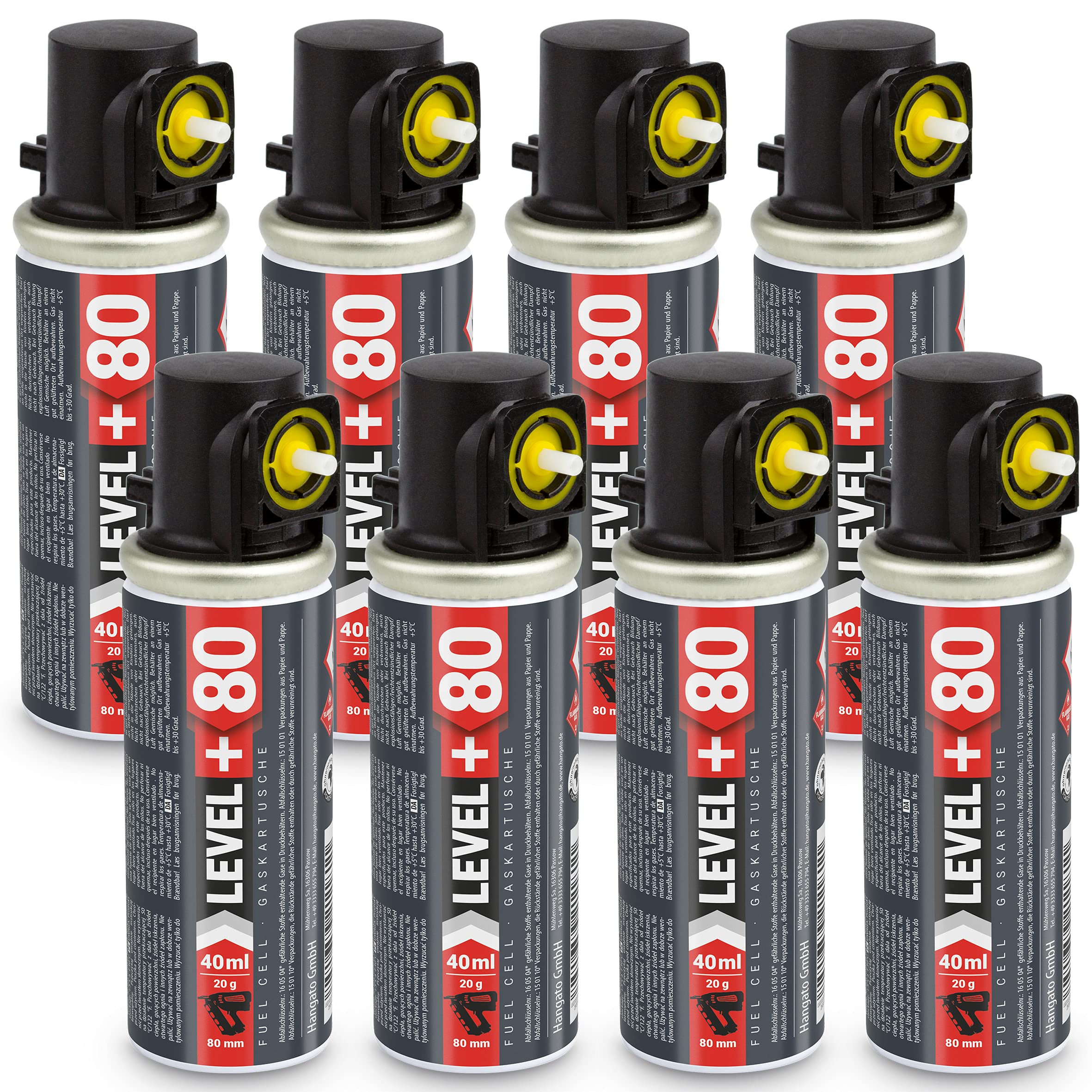 Gaz Propane Butane Cartouches De Gaz Fuel Cel RM80 - Lot De 3 Pour Cloueuses à Gaz - 80 Mm Cartouches Propane Butane