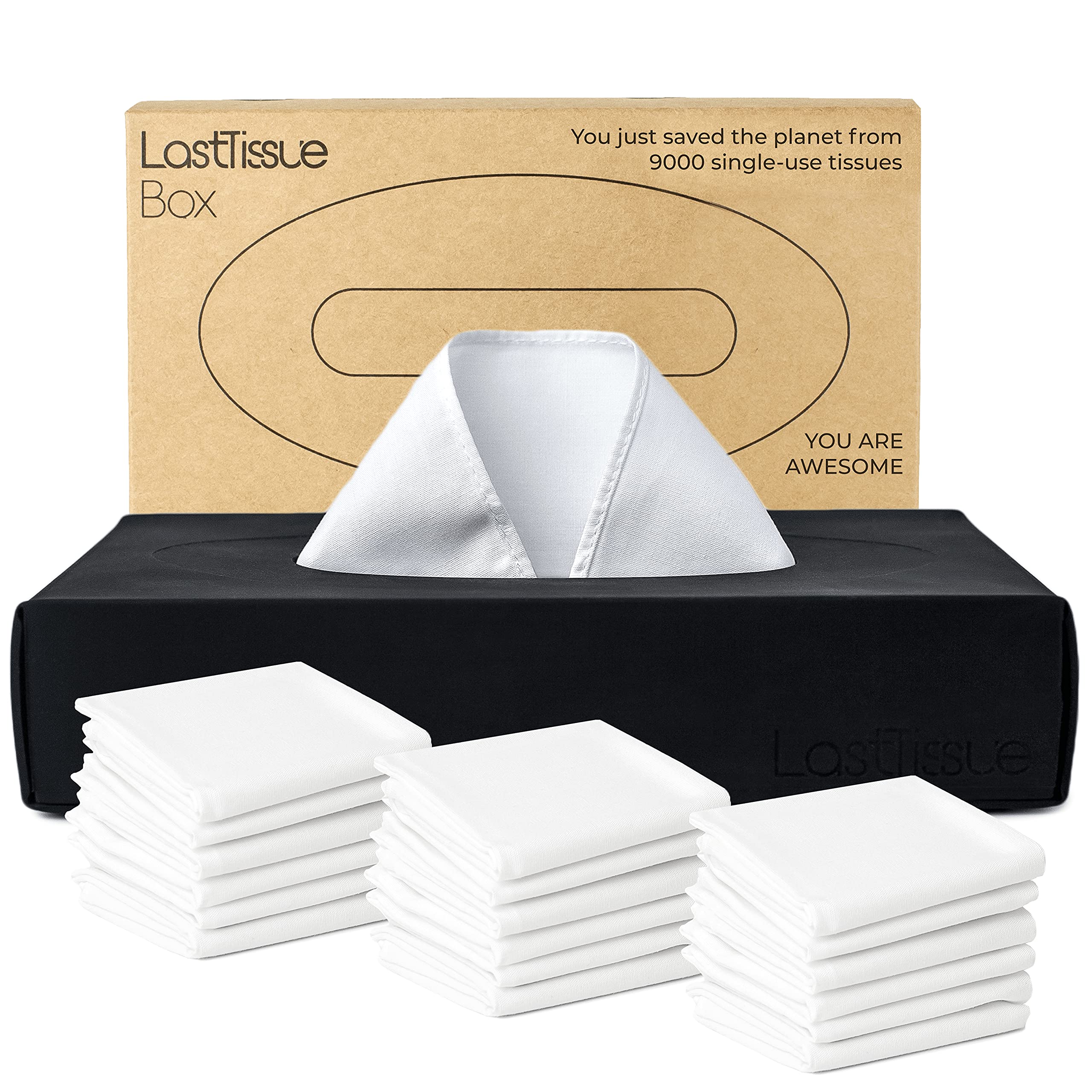 Buy LastTissue® Reusable Tissue Box with 18 Soft Cotton Wipes, Eco