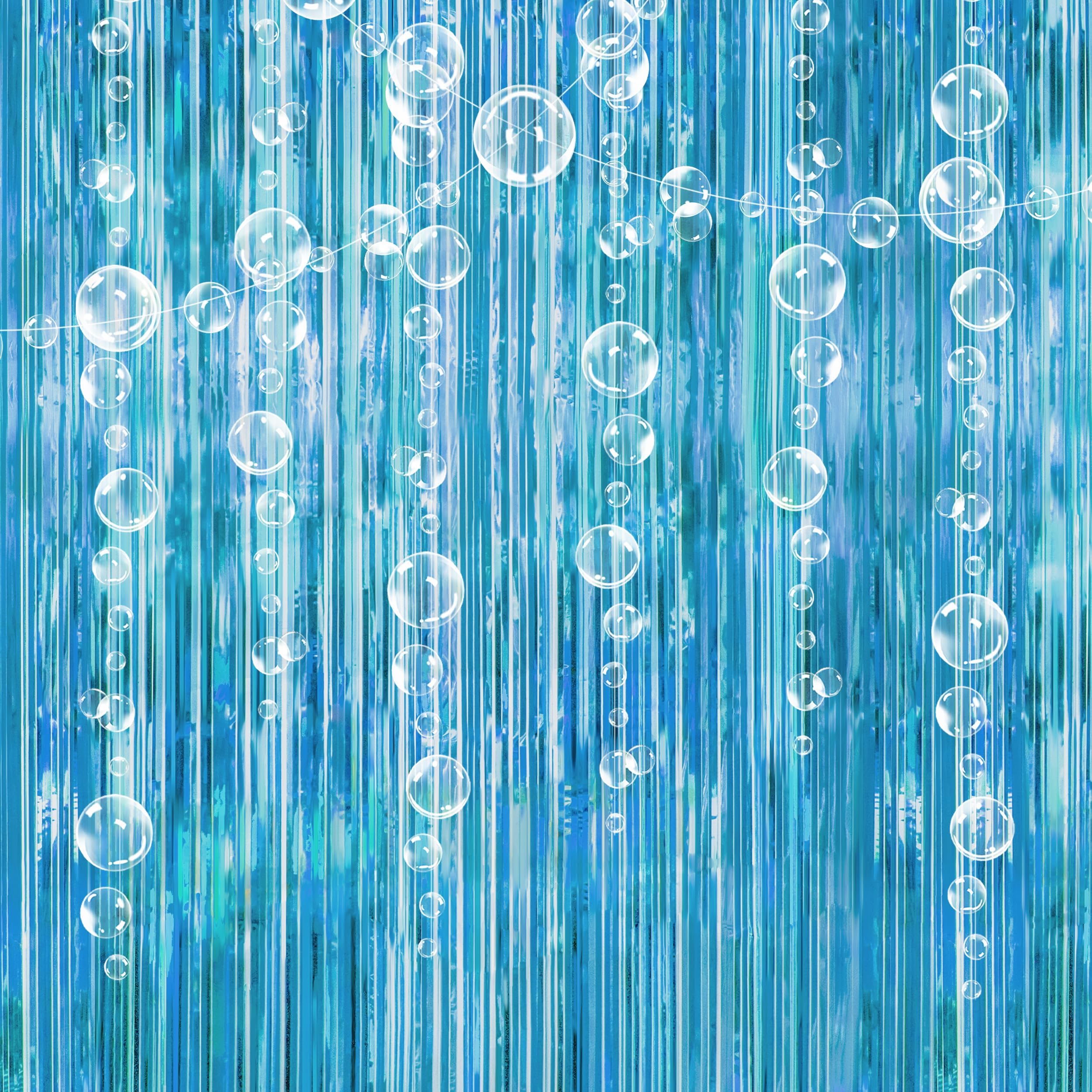 Decor365 Under The Sea Party Decorations Bubble Garland Backdrop Mermaid Birthday Party Decorations Ocean Theme Streamers Foil Fringe Curtain Pool Beach Theme Decor Bubbles Backdrop