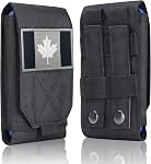 Sac de poche pour téléphone portable à molette tactique noir, Sac de Holster pour téléphone étanche iPhone 13 14 15 Pro Max pour Samsung S22 S24 Remarque 20 A13 A52 Moins 6.7" Téléphoner avec Canada Flag Patch