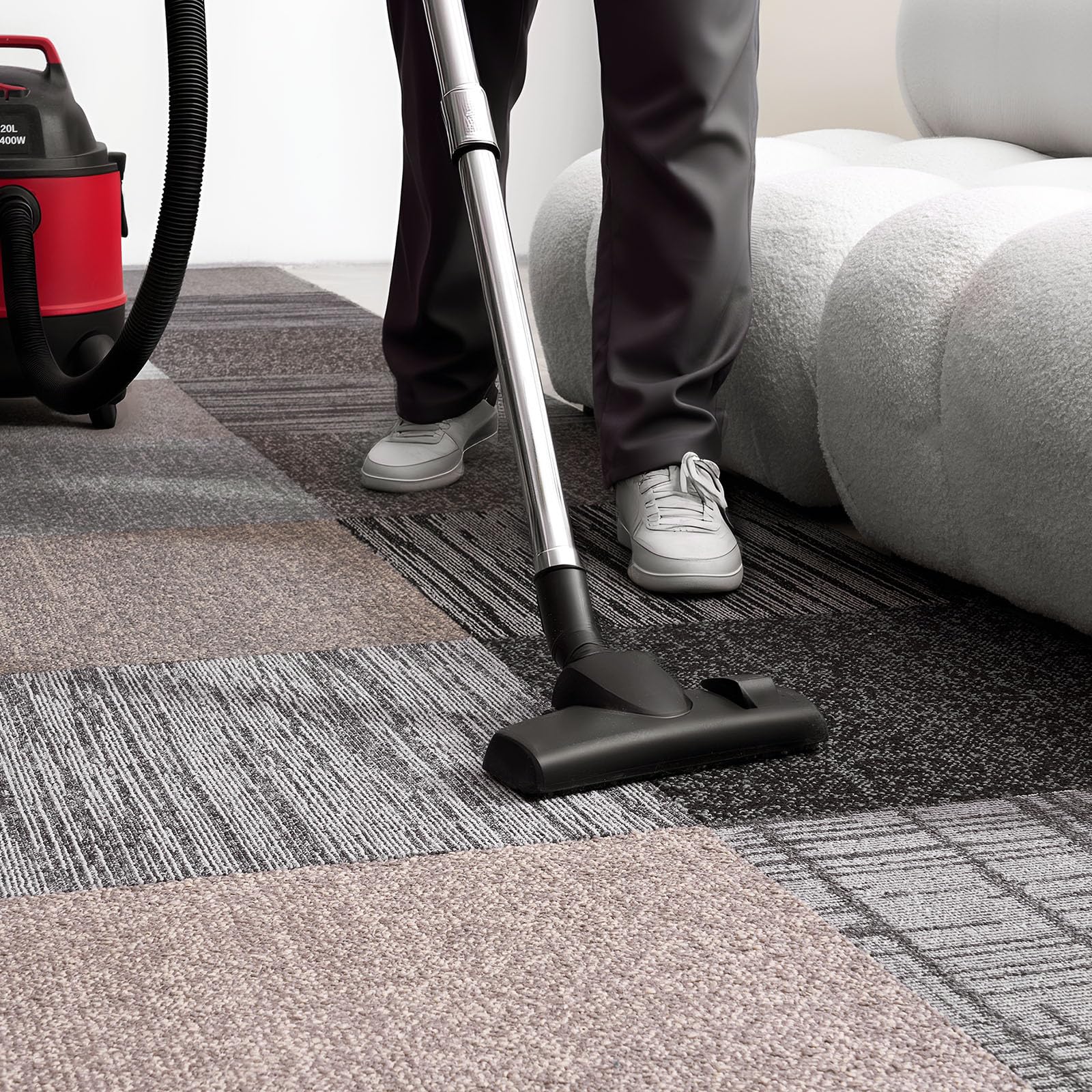 VEVOR Teppichfliesen 500 x 500 x 6 mm, 24er-Pack, selbstklebender Teppichboden mit Fläche von 6,2 m², Teppich Bodenbelag, einfacher DIY-Austausch für Wohnzimmer und Büro, mehrfarbig