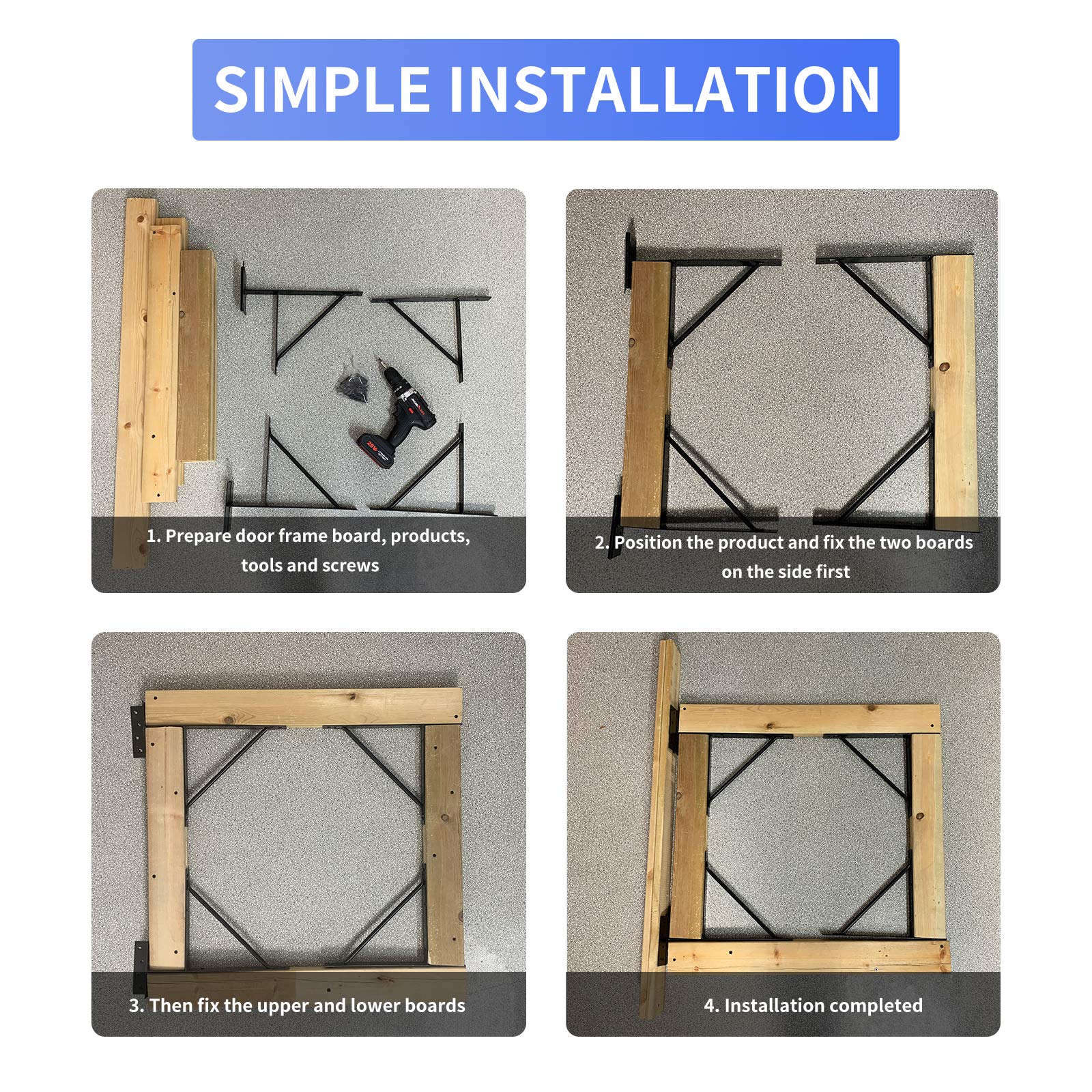 Gate Corner Bracket Heavy Duty Wood Fence No Sag Gate Kit Gate Brace