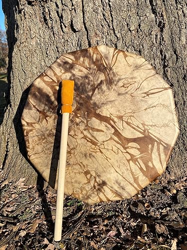 Miniatura 7 de Tambor de marco estilo nativo americano 13"