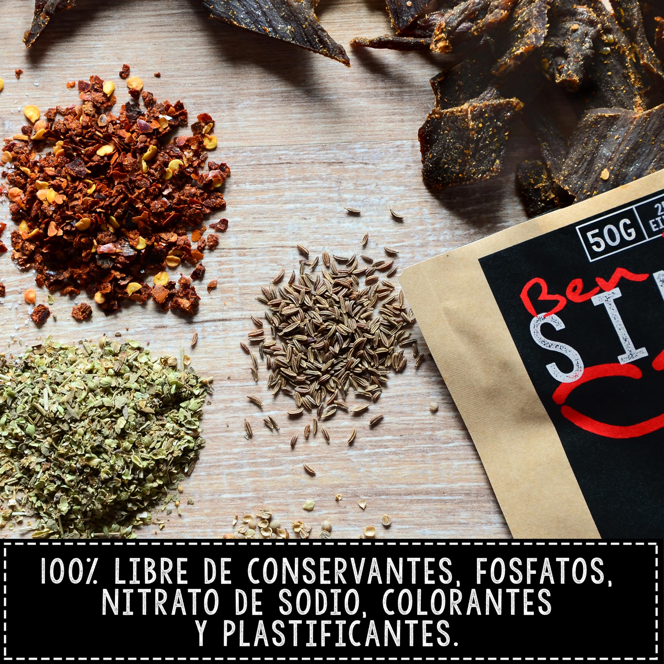 Beef Jerky Carne de vaca Caja de muestra de cecina, 5 x 50 g, carne de vacuno austriaca de primera calidad alimentada con pasto, sin aditivos ni conservantes (5 x 50g, Mixed Flavors)