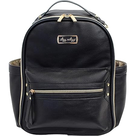Amazon Com Itzy Ritzy Mini Diaper Bag Backpack Chic Mini Diaper Bag Backpack With Vegan Leather Changing Pad 8 Total Pockets 4 Internal And 4 External Grab Top Handle And Rubber Feet Black Baby