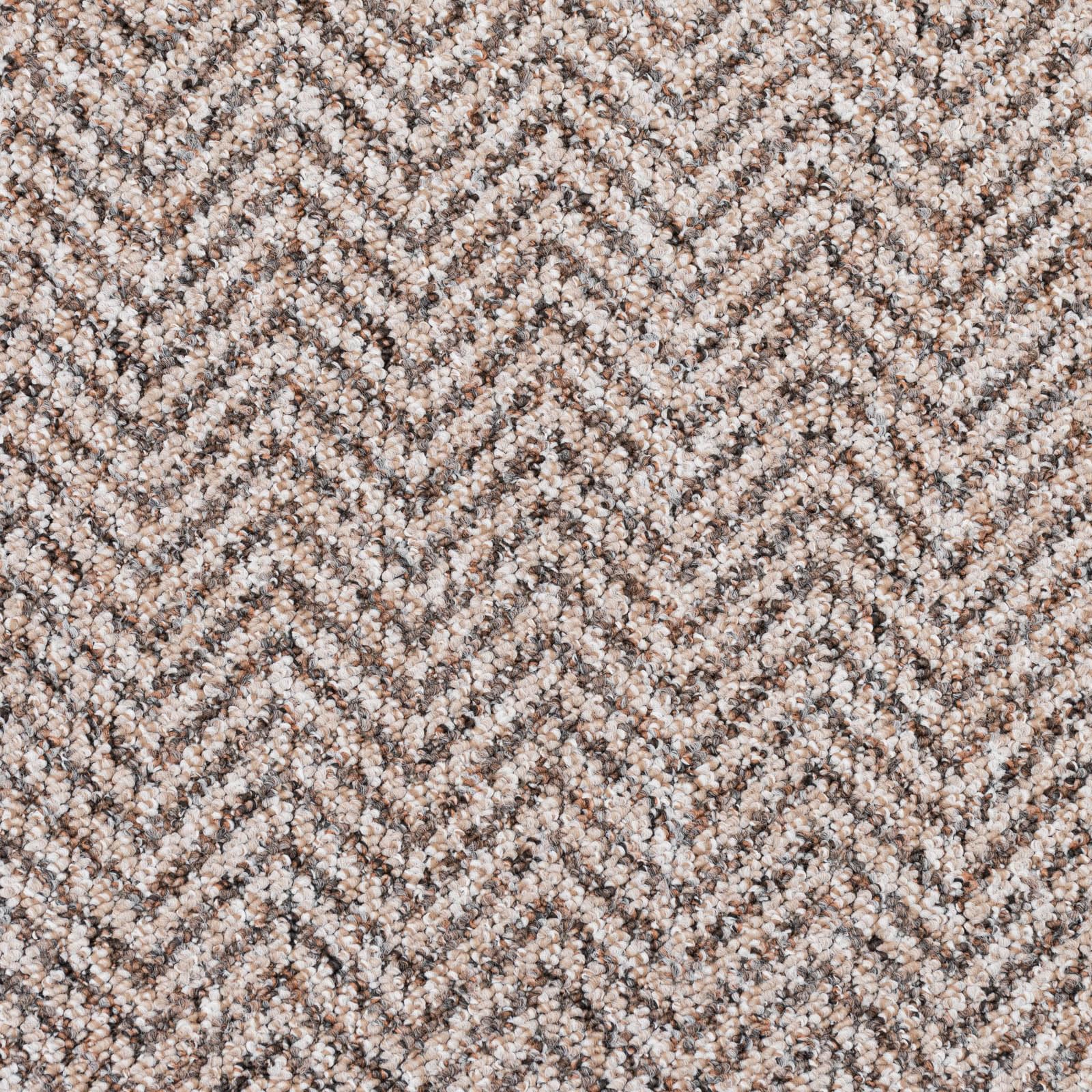 Chile Herringbone Loop Carpet Hardwearing Stain Resistant Living Room Hall Stairs (Beige Brown - 4m x 3m)