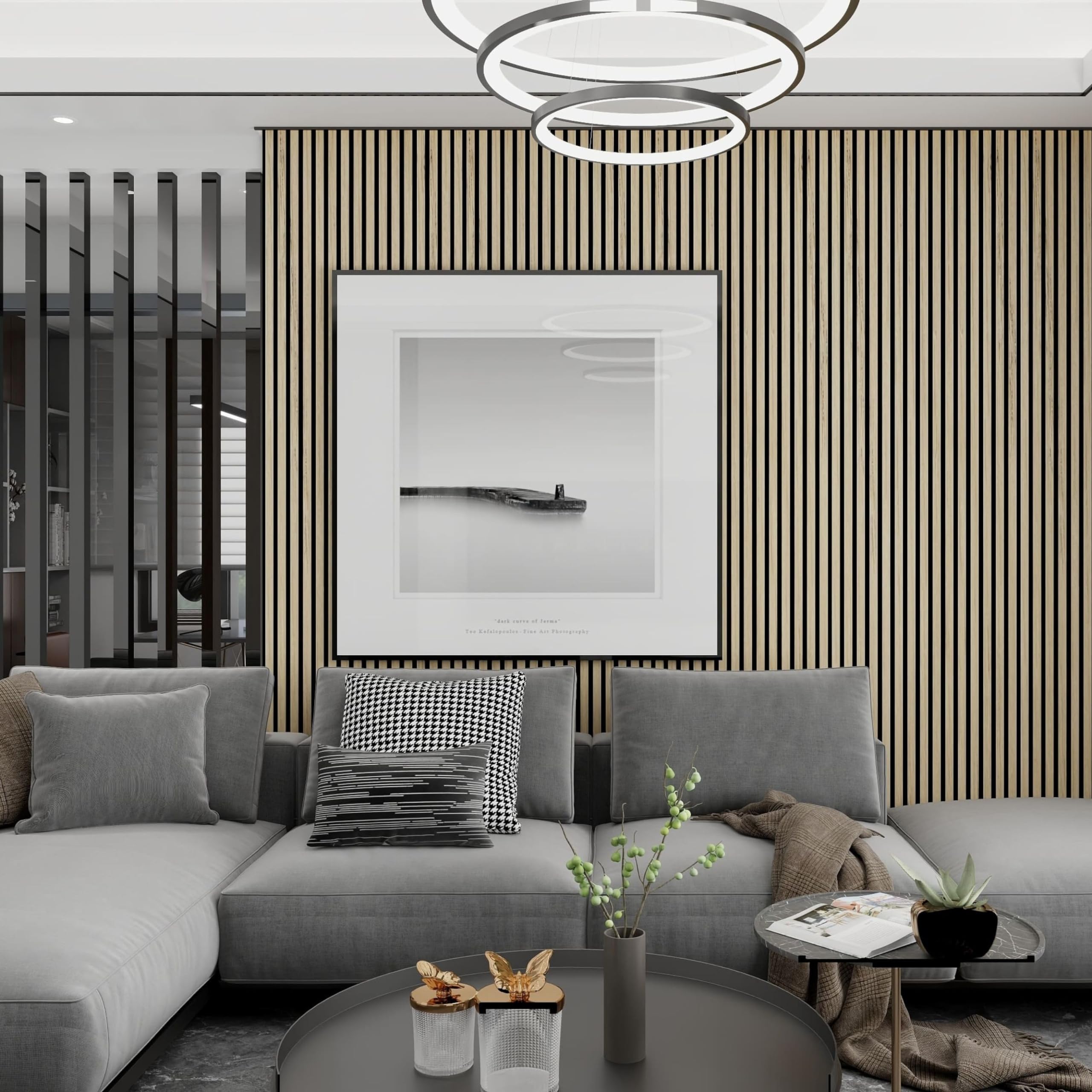 PROVISTON Pannelli acustici in legno 3D da parete in rovere naturale, 120 x 60 cm, 18 mm, pannelli in legno MDF su feltro fonoassorbente, decorazione da parete per soggiorno, camera da letto, cucina