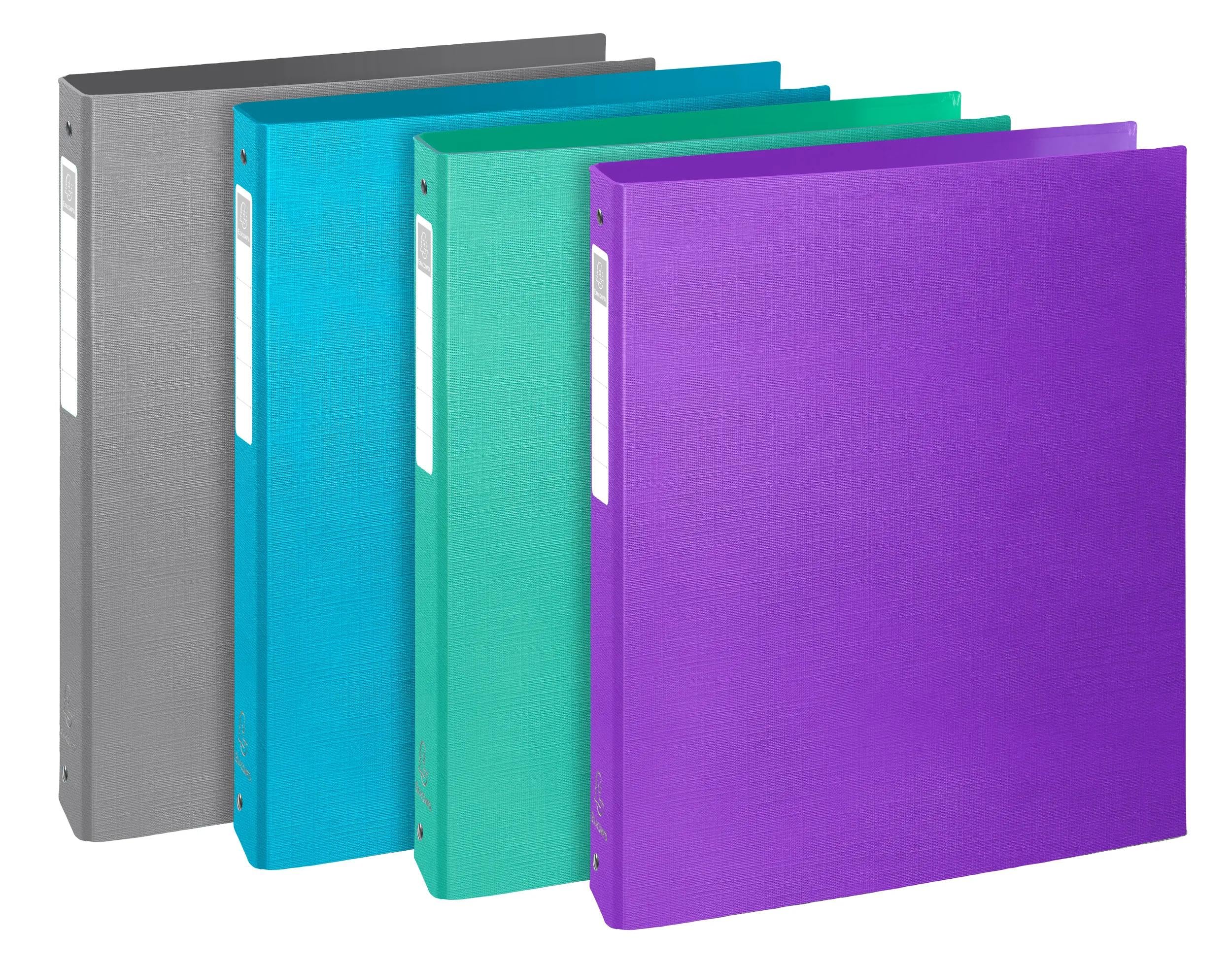 Exacompta - Ref 51650E - Box of 10 Teksto Binders - 4 Round Rings 30 mm - 40 mm Spine - External Dimensions 32 x 26 cm - A4 File Format - Assorted