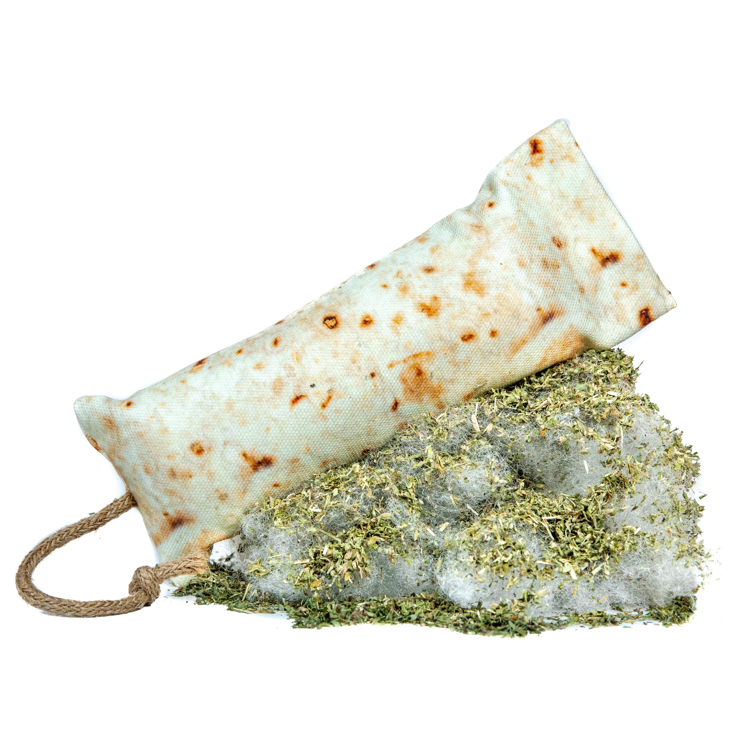 Meowy Janes Refillable Tough Cat Kicker Toy, Super Potent Catnip! | Durable Thick Canvas | All Natural Large Size 10" Kitty Kicker (Burrito)