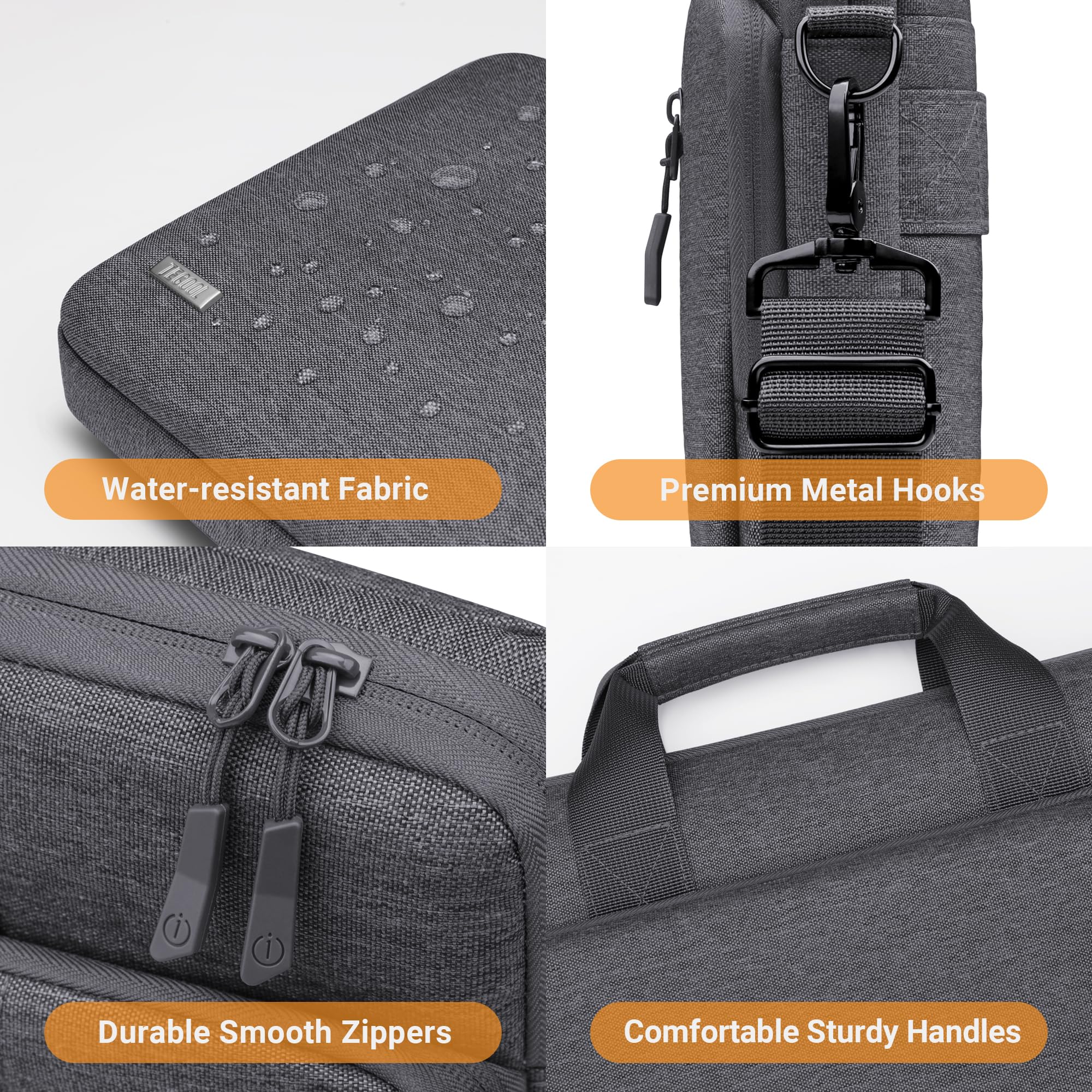 TECOOL 15 15,6 16 17 17,3 Pollici Borsa Laptop Valigetta per Computer Portatile 360 Protettivo Custodia con Tracolla, Impermeabile Borsa e Messenger Borsa Porta PC per Computer Notebook