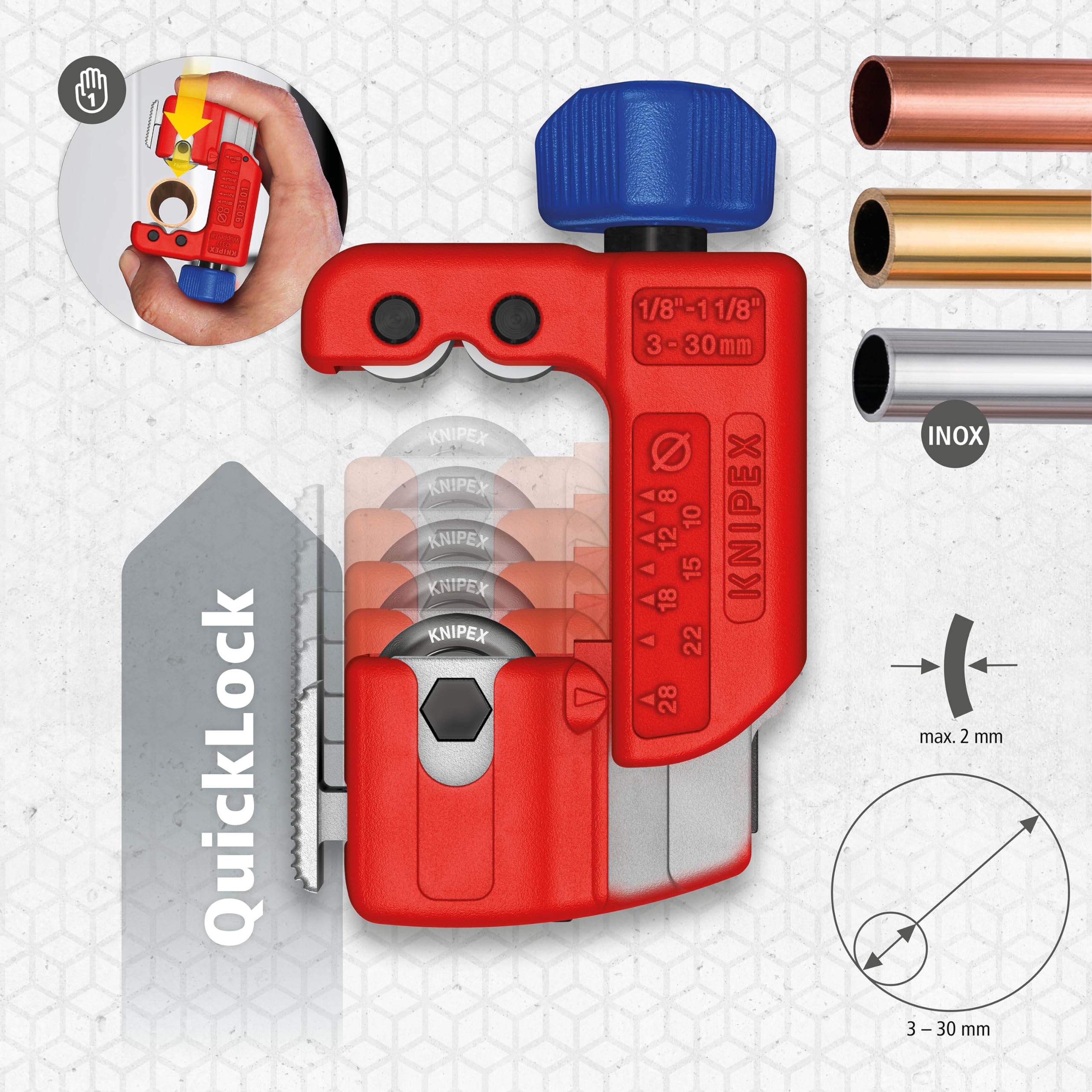 Knipex TubiX S Coupe-tube 77 mm, 90 31 01