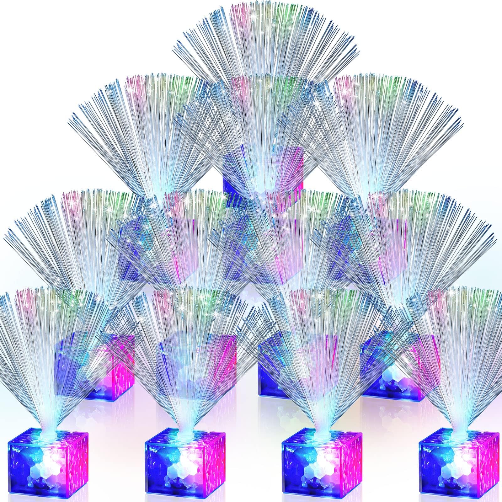 12 Pack Mini Fiber Optic Lights Small Fiber Optic Lamps Light Up Mini Centerpieces LED
