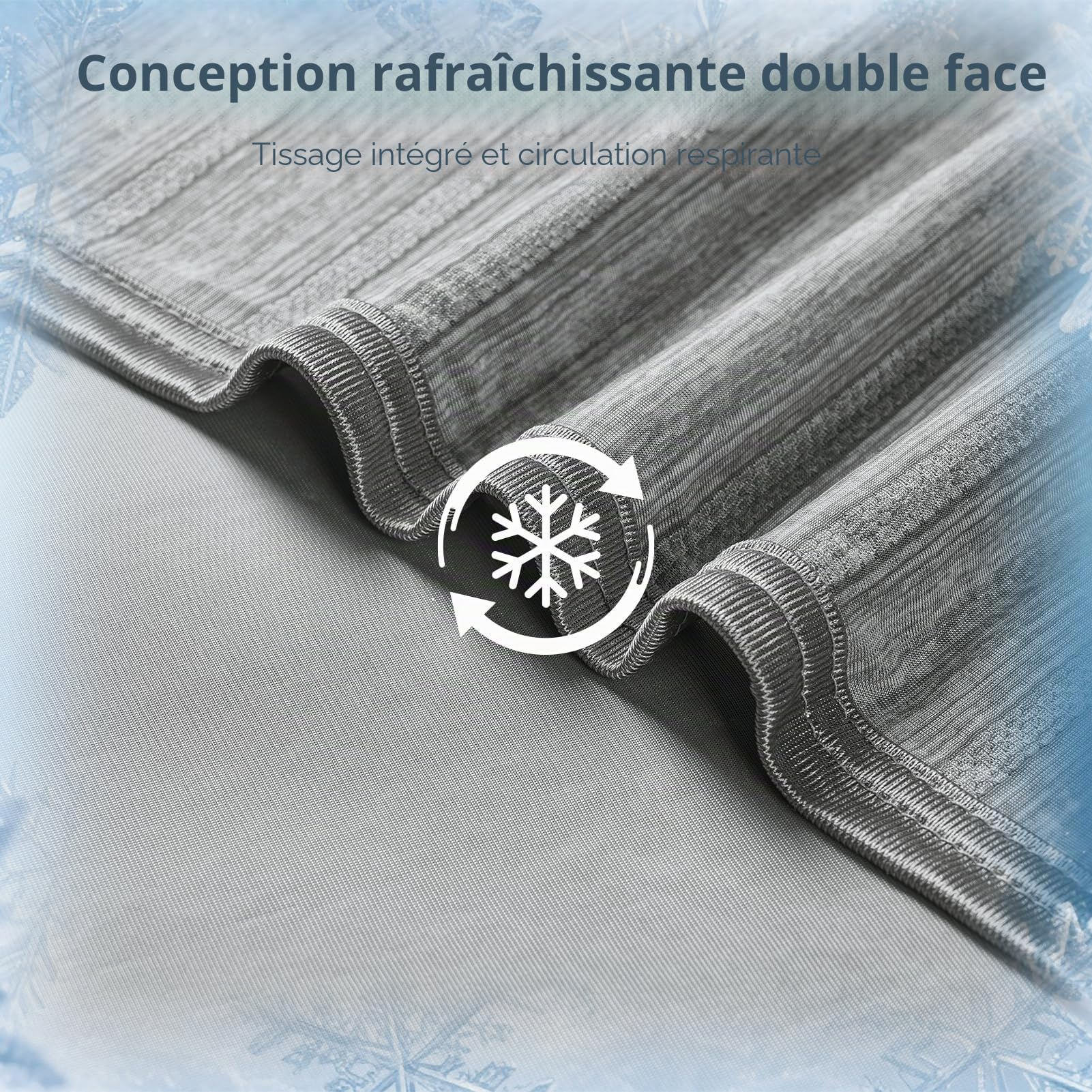 OMERAI Couverture Rafraichissante 130X150CM Couverture Ete Double Face Couverture Refroidissante Douce pour Les Dormeurs Chauds Couverture de Voyage Couverture Froide Couverture Legere Été, Gris