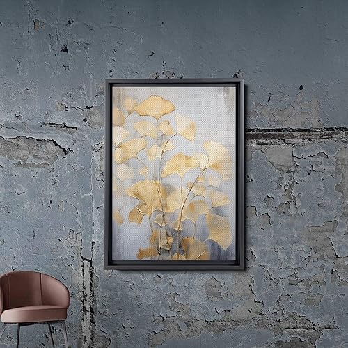Miniatura 2 de Original Ginkgo biloba Print On Canvas, Modern Textured Gold Wall Art, Abstract Gold Leaves Print, Living room Wall Decor, Modern Canvas, Arts