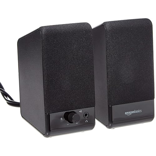 Amazon Basics USB-Powered Computer Speakers, Black