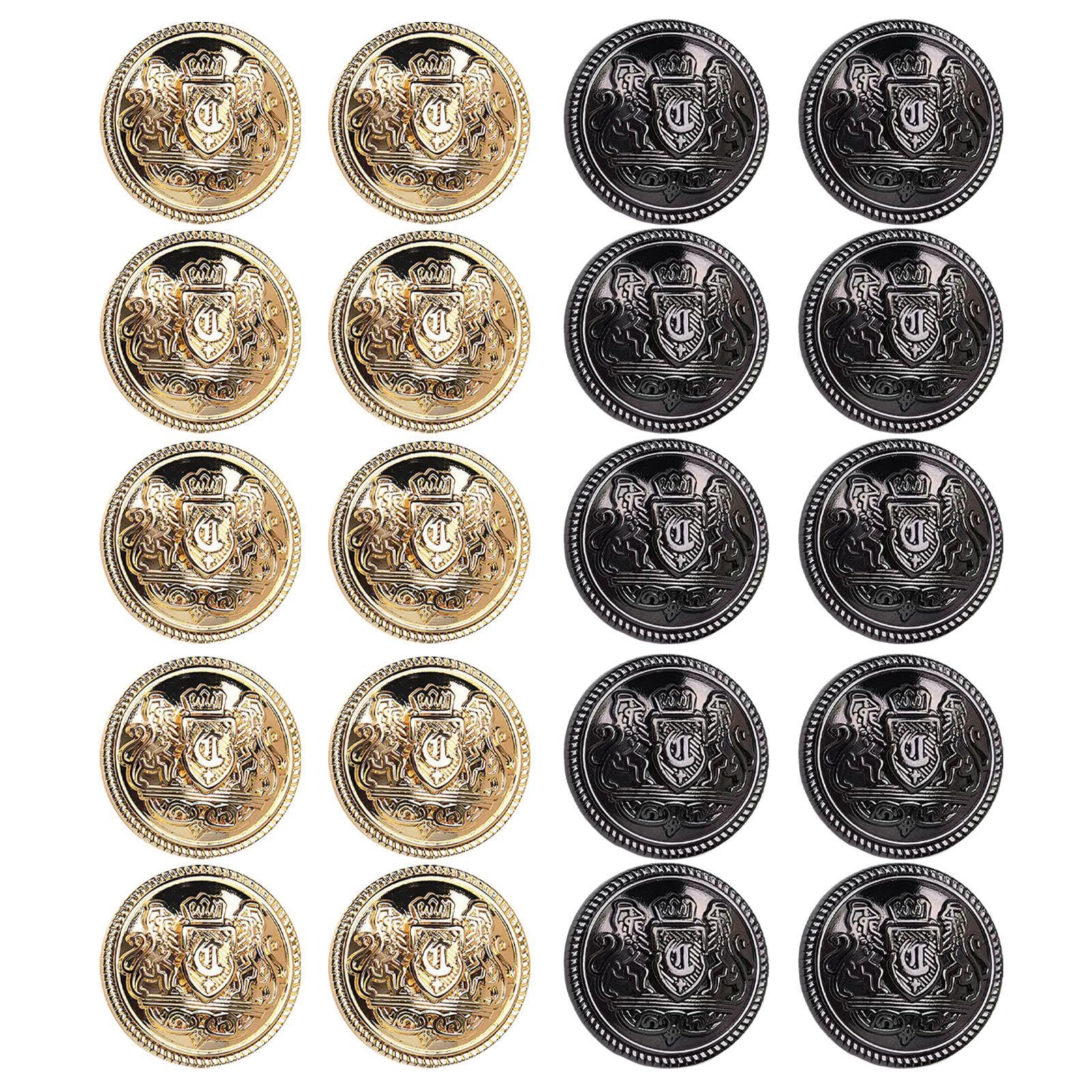 Nidhfg Gold 20 Pieces Of Metal Buttons, Vintage Buttons, Sewing Materials, Clothing Decoration Supplies, Clothing Accessories.