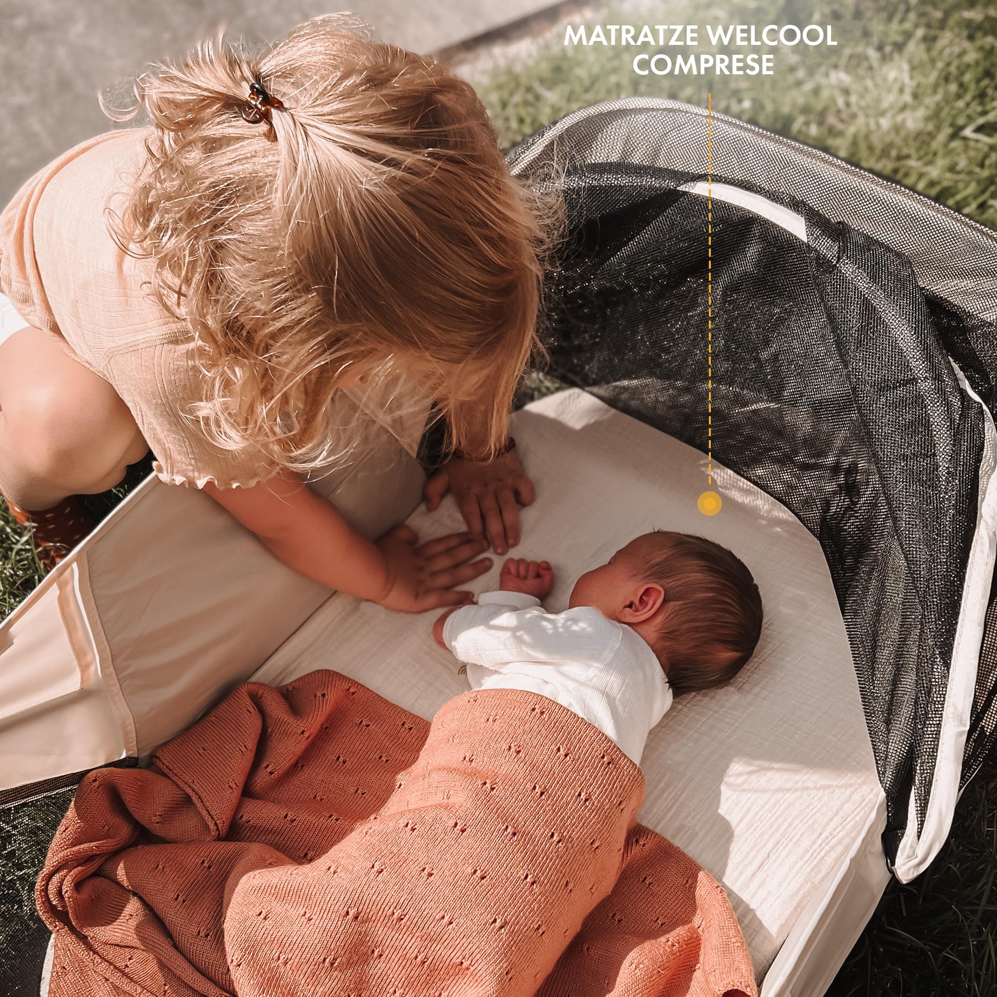 Deryan Infant Lettino da viaggio Pop Up Baby – dalla nascita fino a 1,5 anni – Leggero e compatto – Posizionato in 2 secondi – Lettino da viaggio per bambini – Con zanzariera e borsa da viaggio