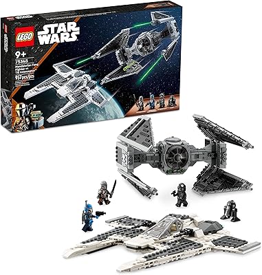 LEGO Star Wars Mandalorian Fang Fighter vs. TIE Interceptor 75348 Building Toy Set, Perfect Star Wars Gift for Fans Aged 9 and Up; with 3 Characters Including The Mandalorian
