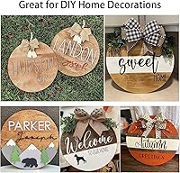 Vista 6 de 12 círculos de madera de 14 pulgadas para manualidades, rebanadas de madera sin terminar, redondos en blanco, discos de madera con lazos, cordel
