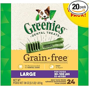 GREENIES Grain Free Large Dental Dog Treats, 36 oz. Pack (24 Treats)