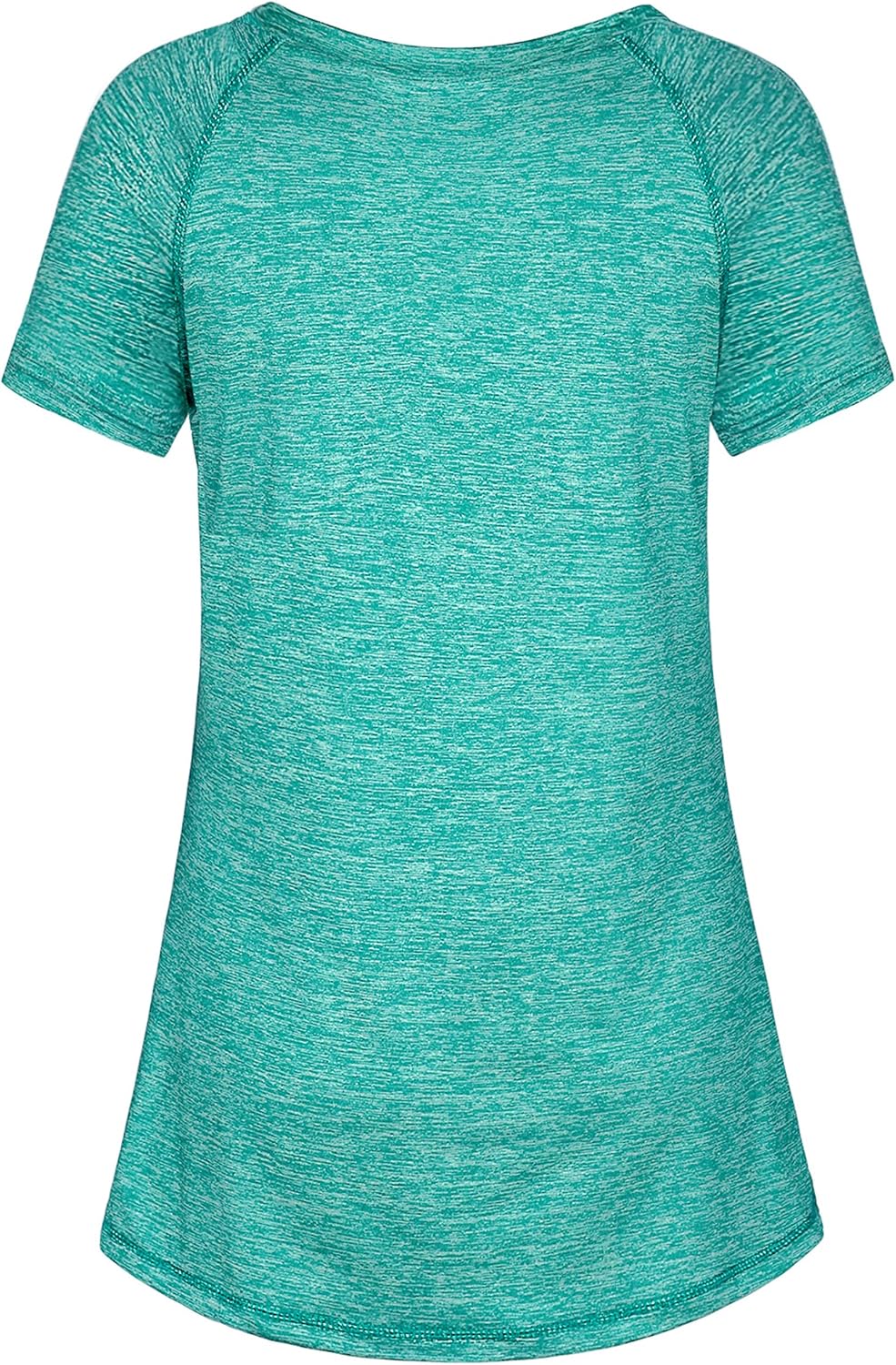 Kimmery Woman Raglan Sleeve Round Neck Irregular Hem Yoga Workout Shirt Sizes M-3XL