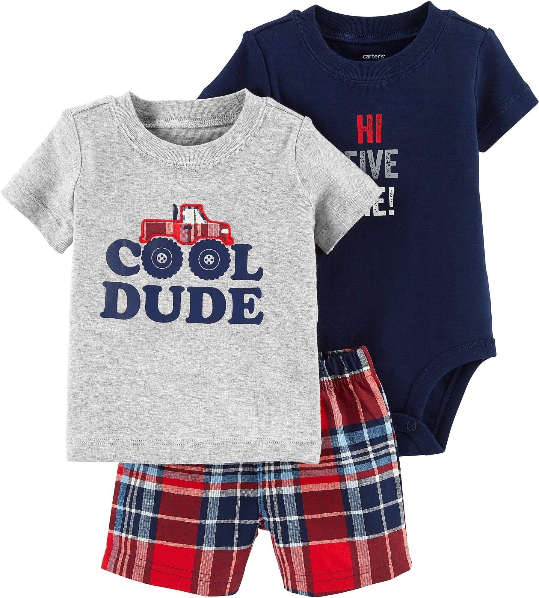 Carters Baby Boys 3-pc. Cool Dude Layette Set 3 Month Grey/Blue/red