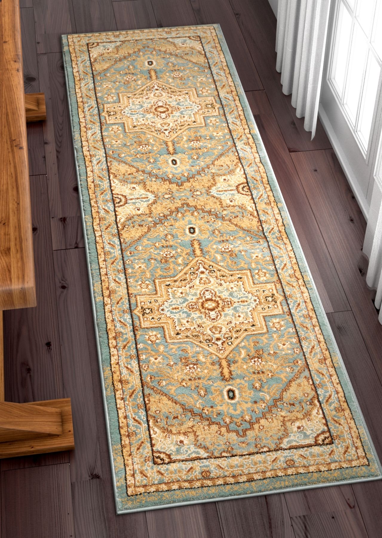 Well Woven Tribal Elegance Blue Modern Persian Medallion 3x10 (2'7'' x 9'6'' Runner) Area Rug Vintag